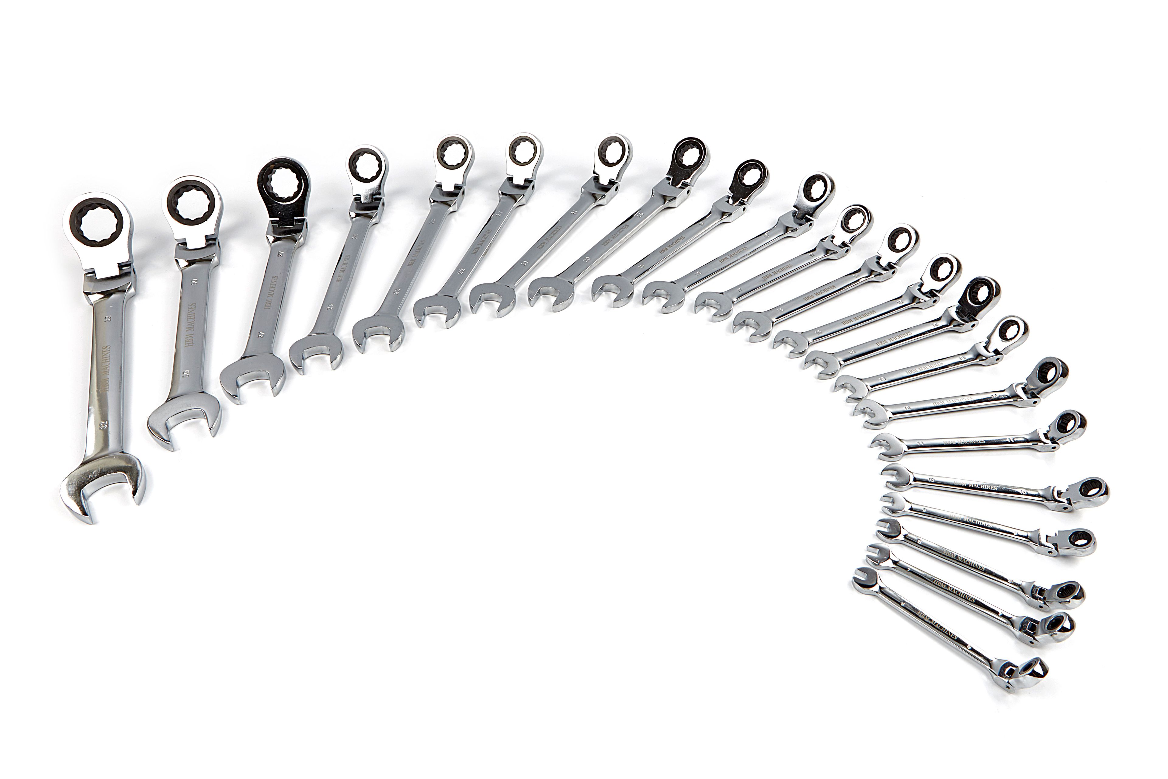 HBM Set professionale da 22 pezzi: chiavi a cricchetto, chiavi fisse con testa ribaltabile Image 4