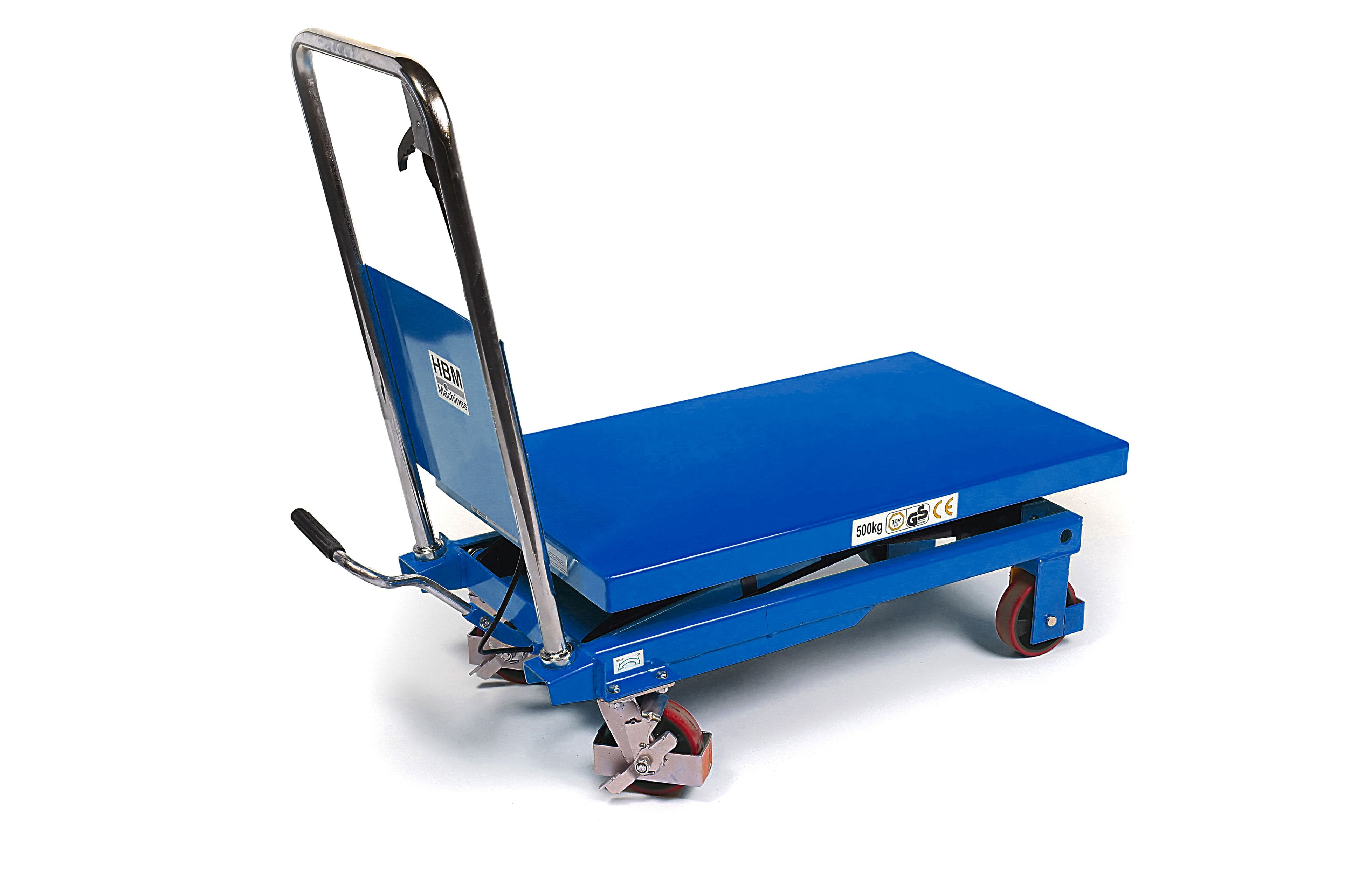 HBM table de travail / table élévatrice mobile 500 kg, bleu Image 2