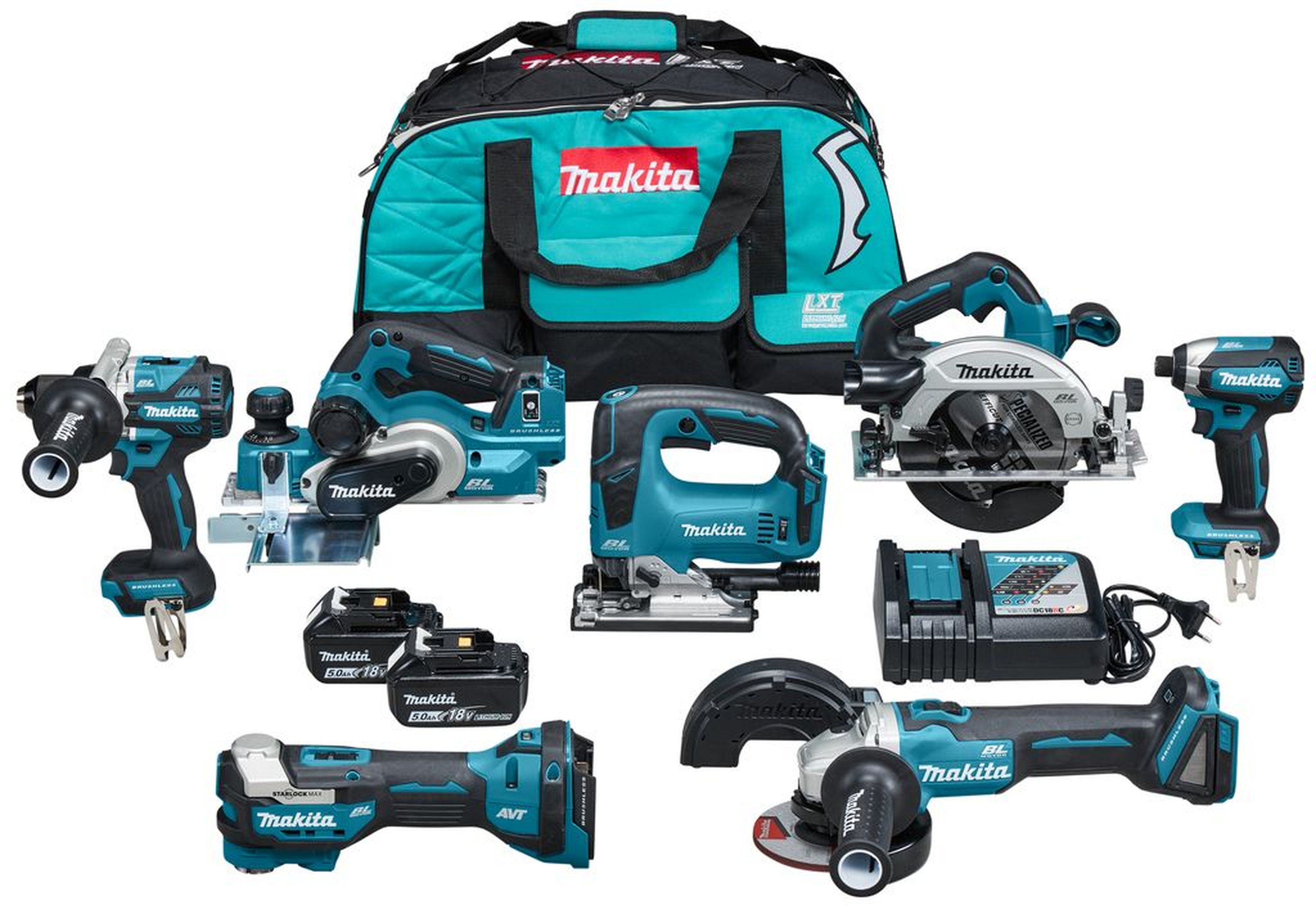 Makita DLX7019TX1 18V Combiset 2x5,0 Ah Accu met Snellader Image 2