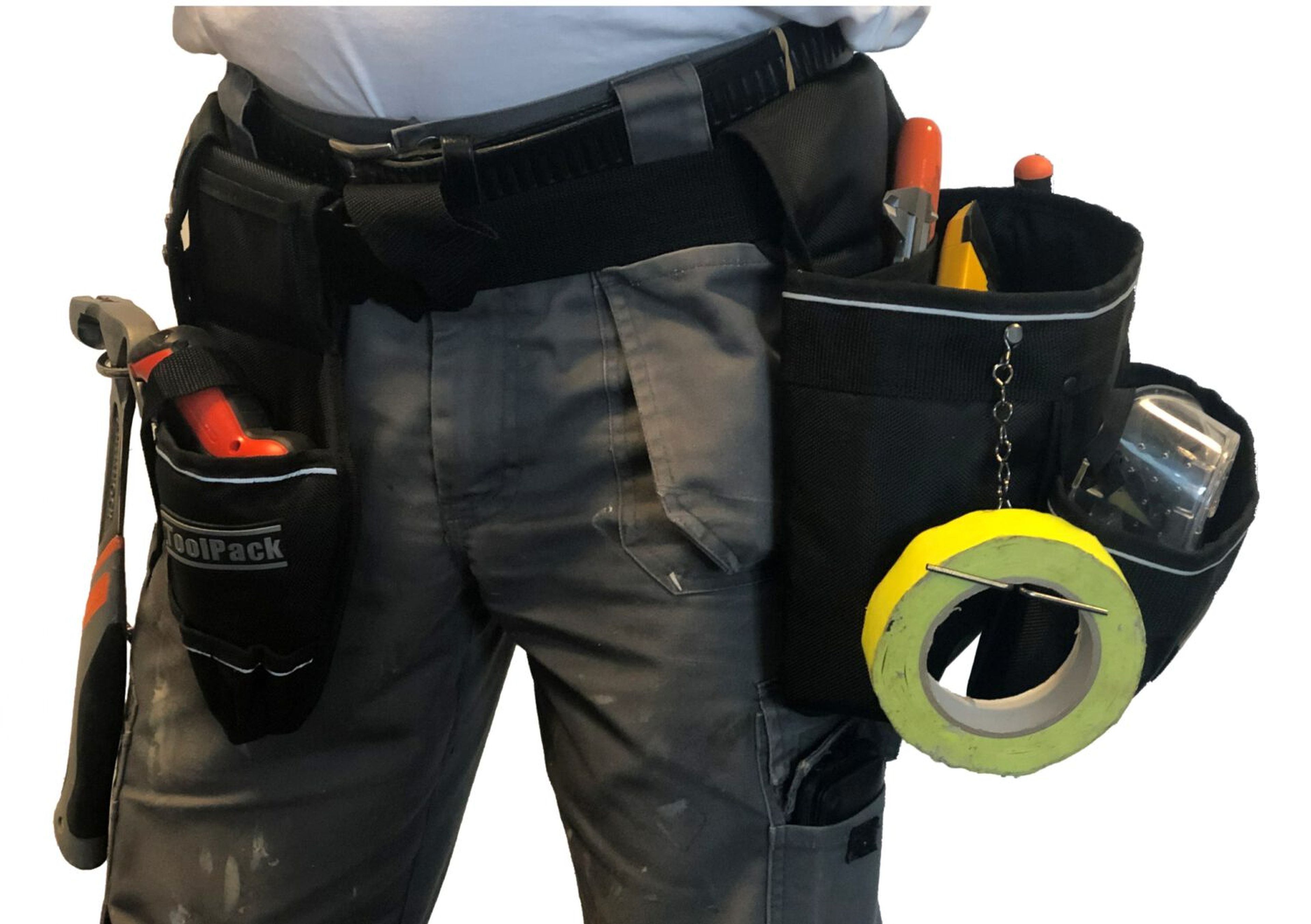 TP ; ceinture porte-outils robuste, grand porte-outils, porte-foret, porte-marteau métallique porte-foret Image 4