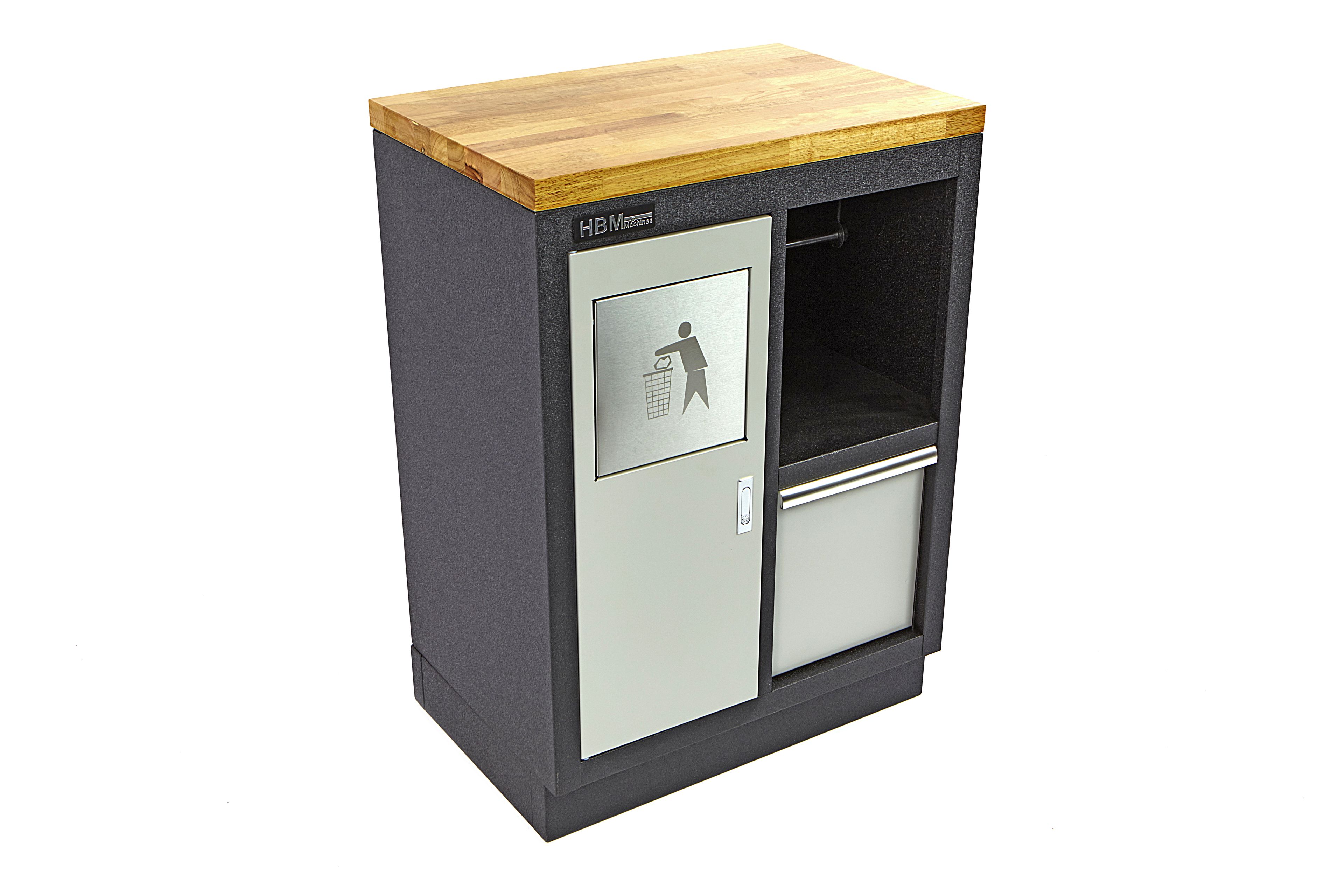 HBM Cubo de basura y soporte de papel para equipos de taller Image 11