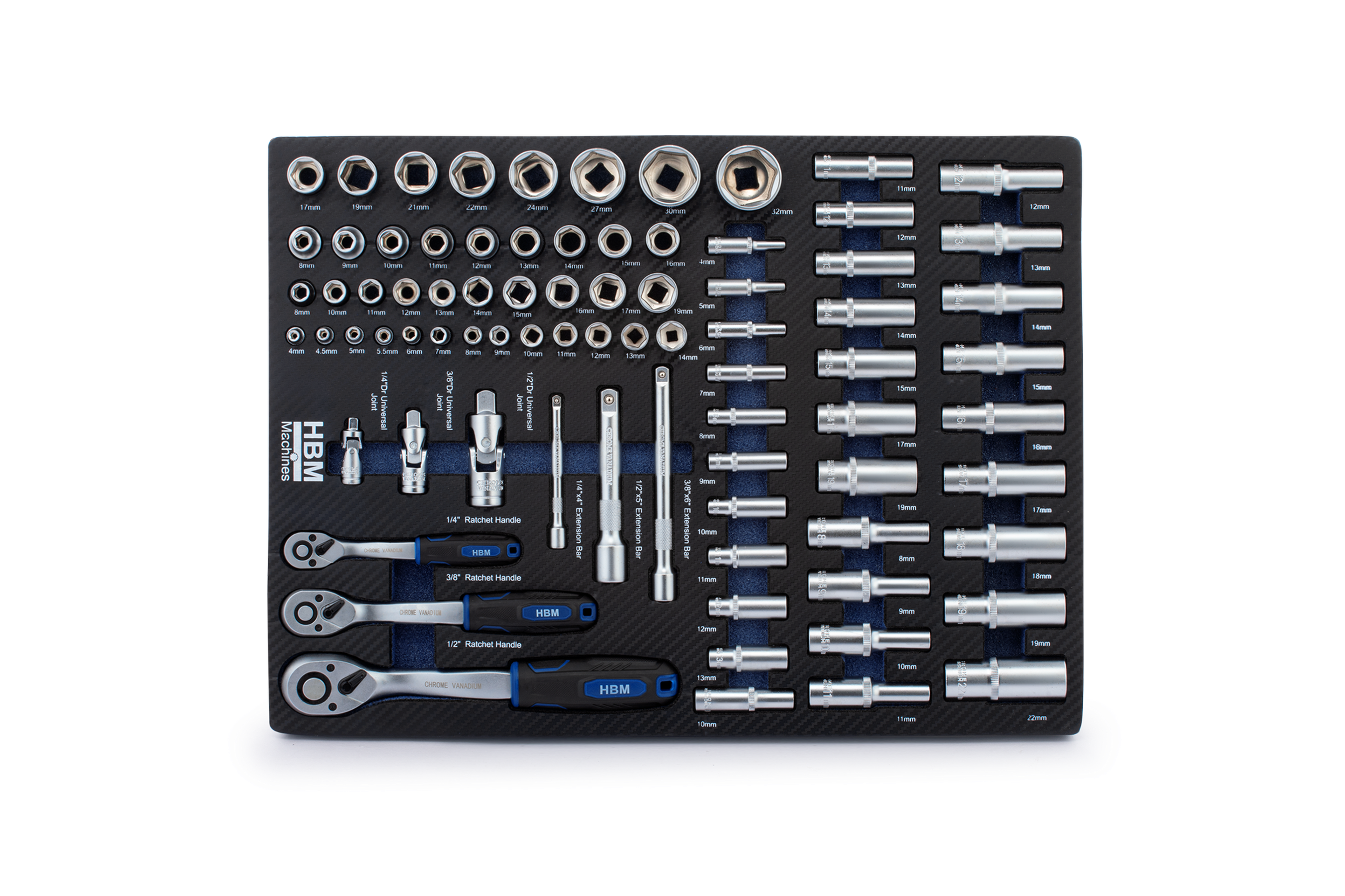 HBM inlays met gereedschapset 262-delig, voor gereedschapswagen, blauw Image 20