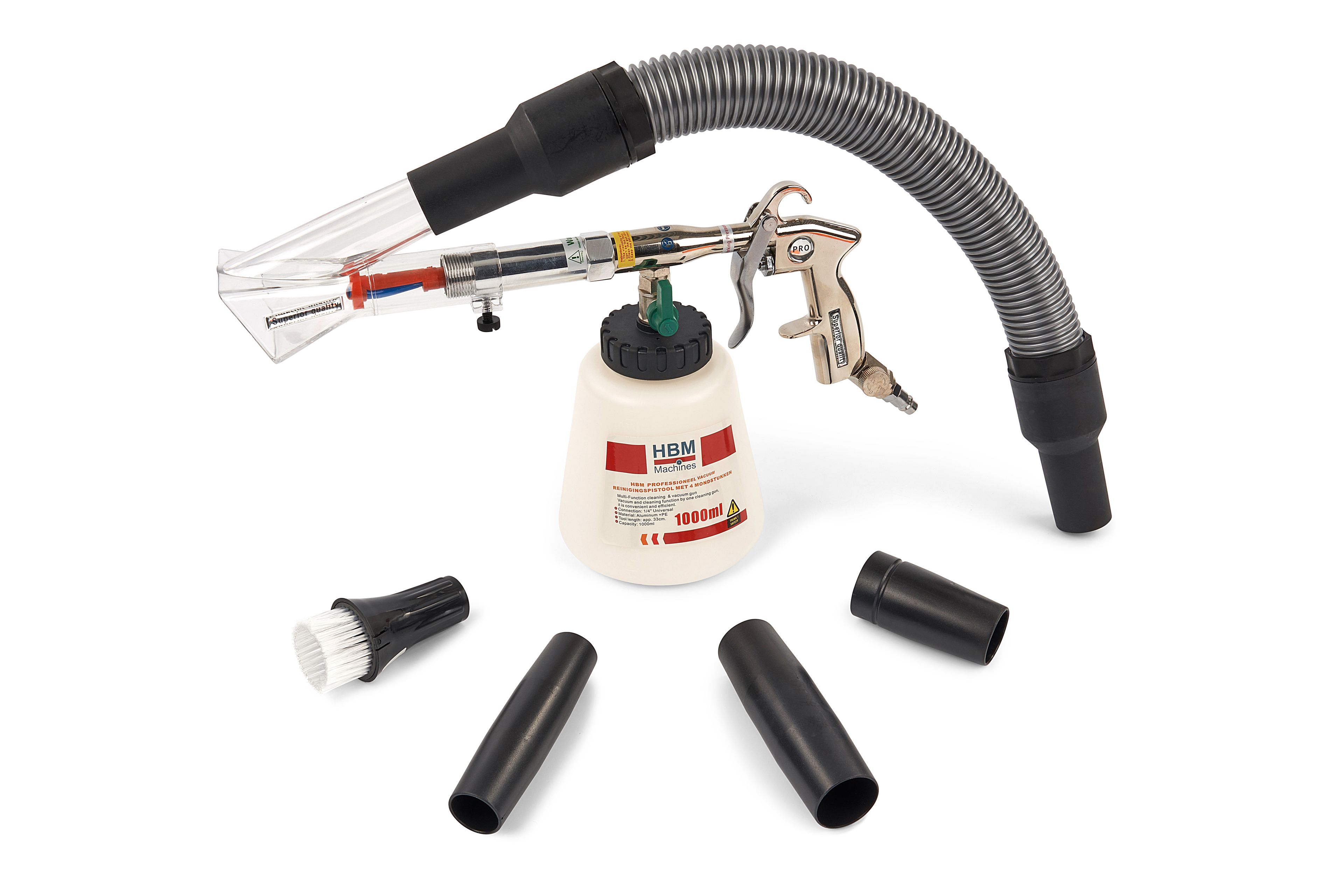 Pistola per pulizia a vuoto HBM Professionale con 5 ugelli
