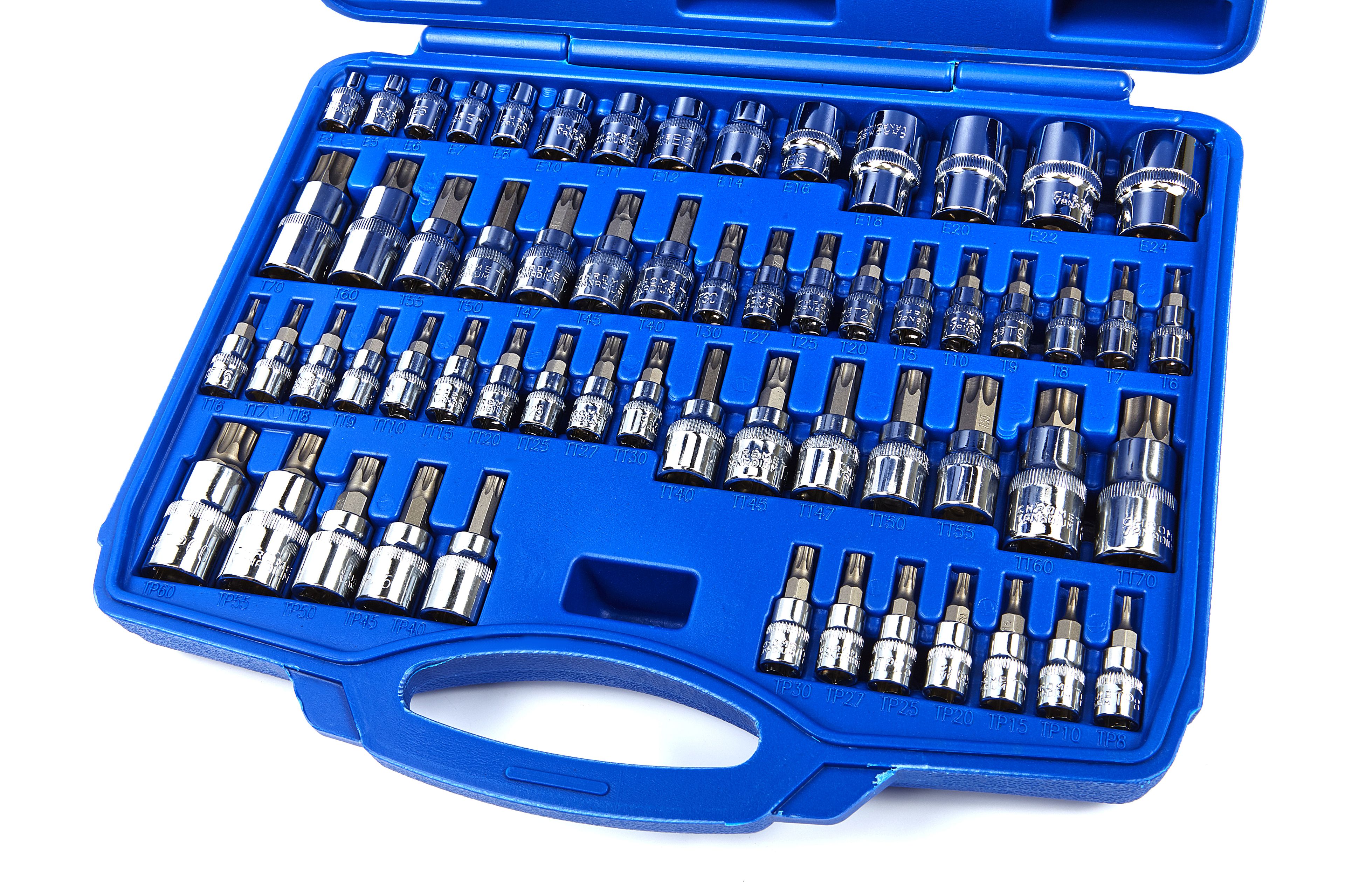 HBM 60 Delige Slagvaste Intern en Externe Torx Doppenset Image 2