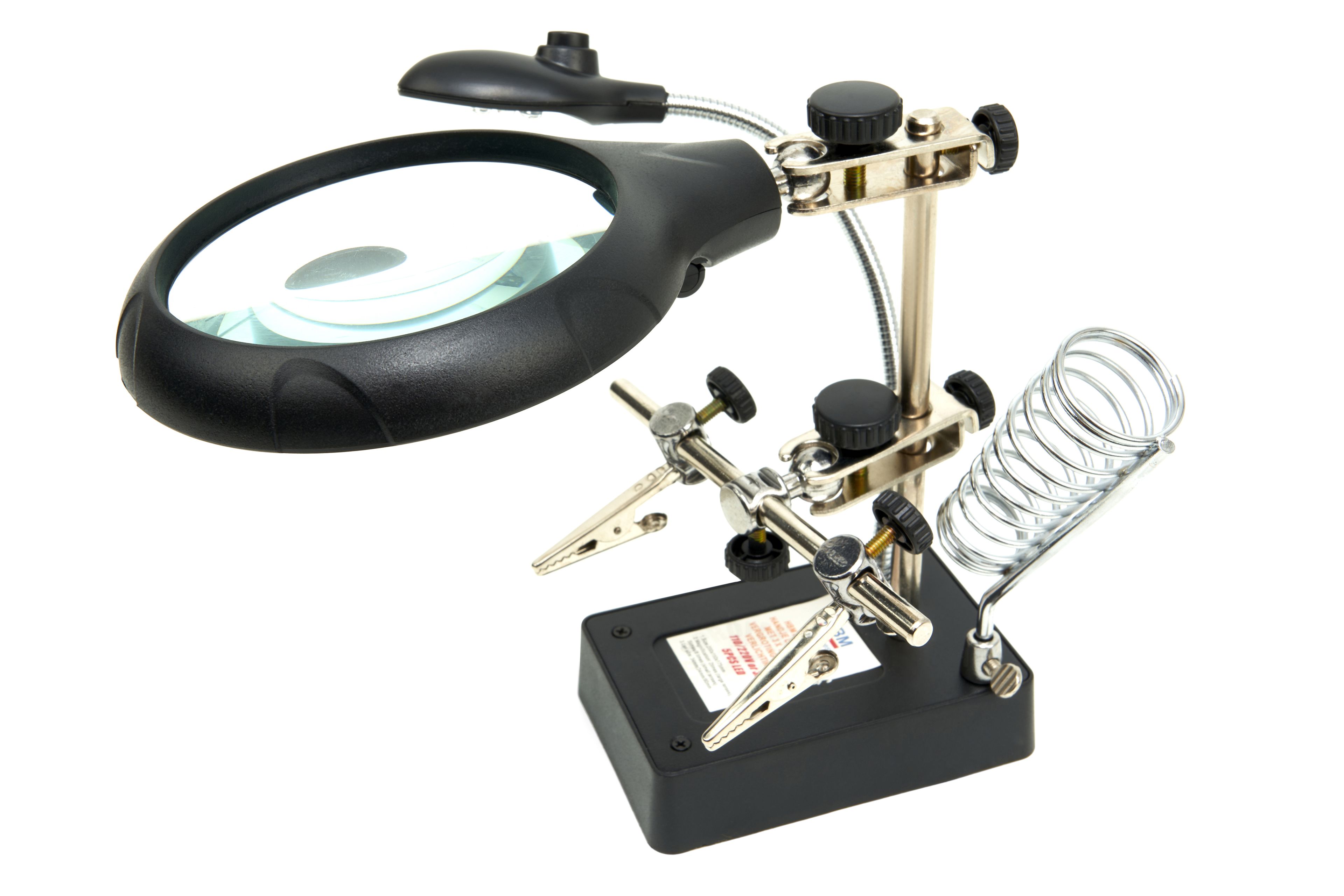 HBM Deluxe Lampe loupe 3ème main avec grossissement de loupe 3 x et éclairage LED Image 4