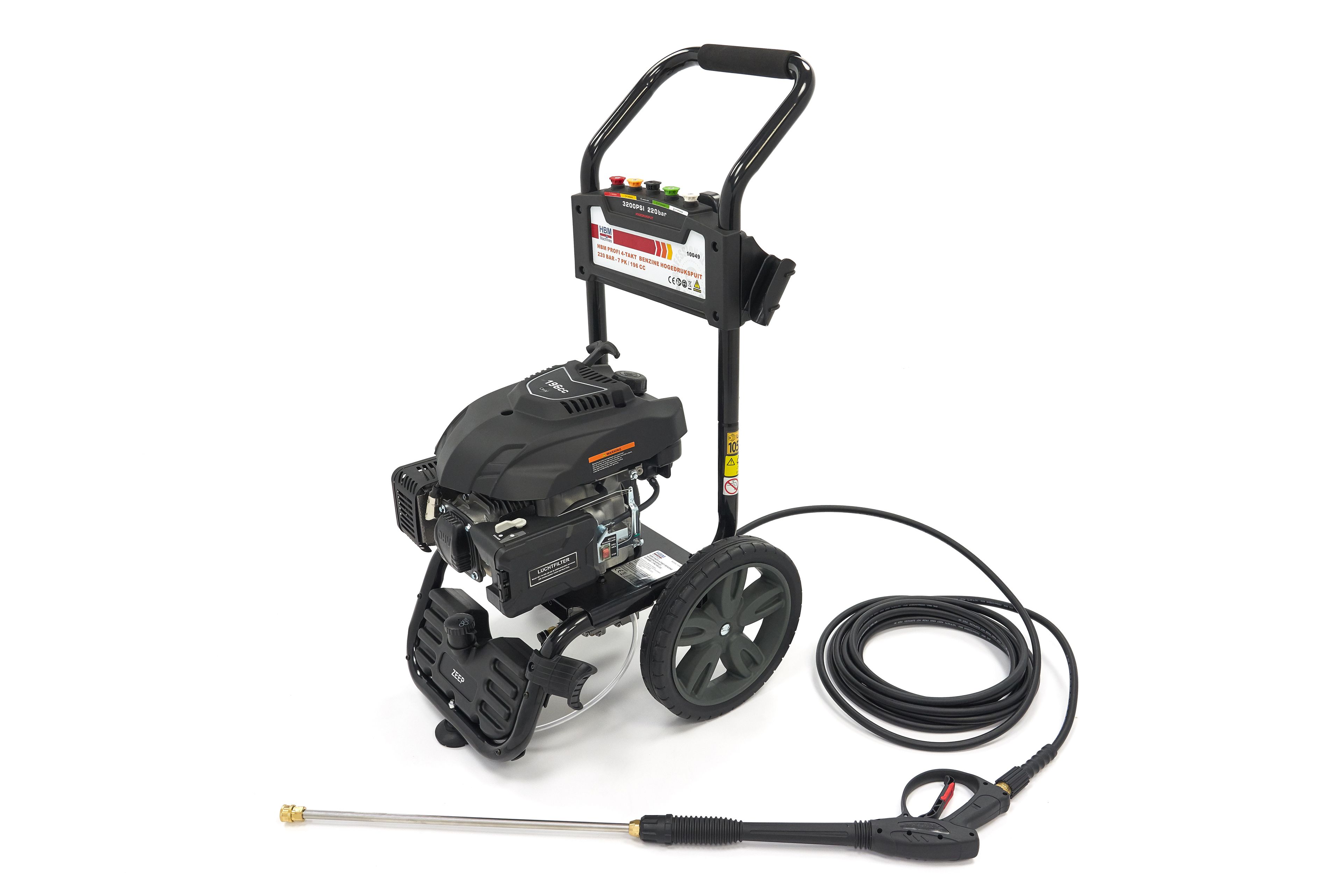 HBM Profi 4-Takt Lavatrice ad Alta Pressione a Benzina 210 BAR - 7 PK / 196 cc