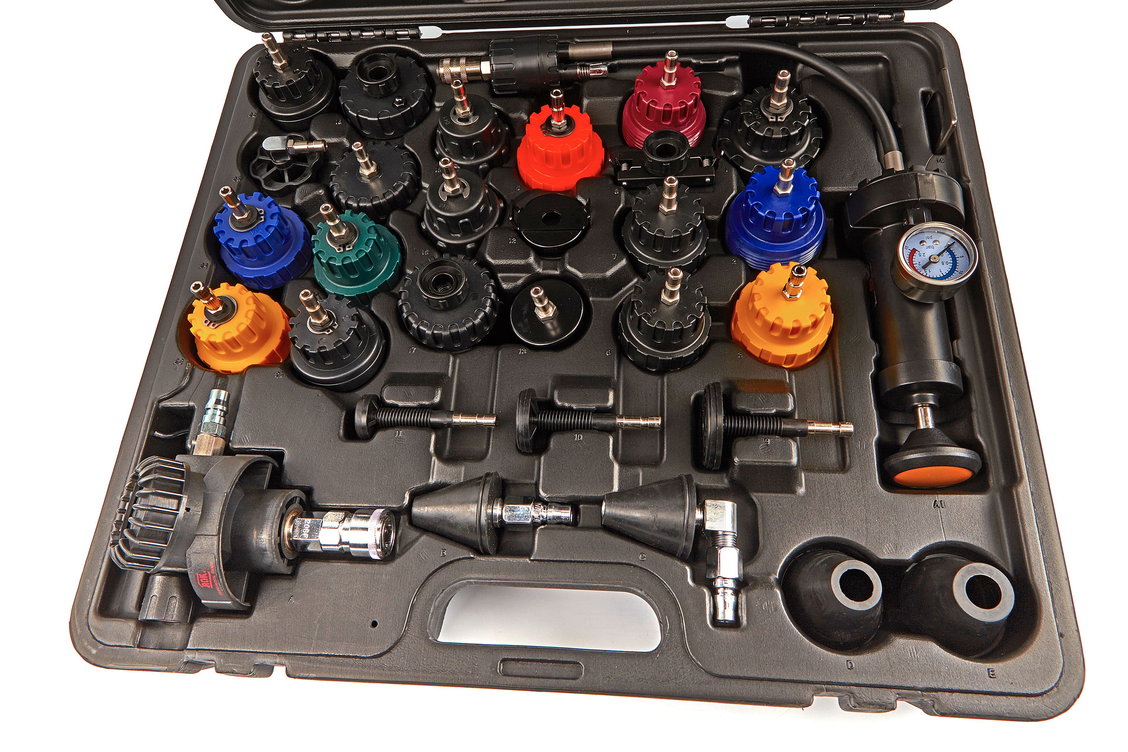 AOK Professional - Kit de diagnostic, de purge et de remplissage du système de refroidissement (32 pièces) Image 2