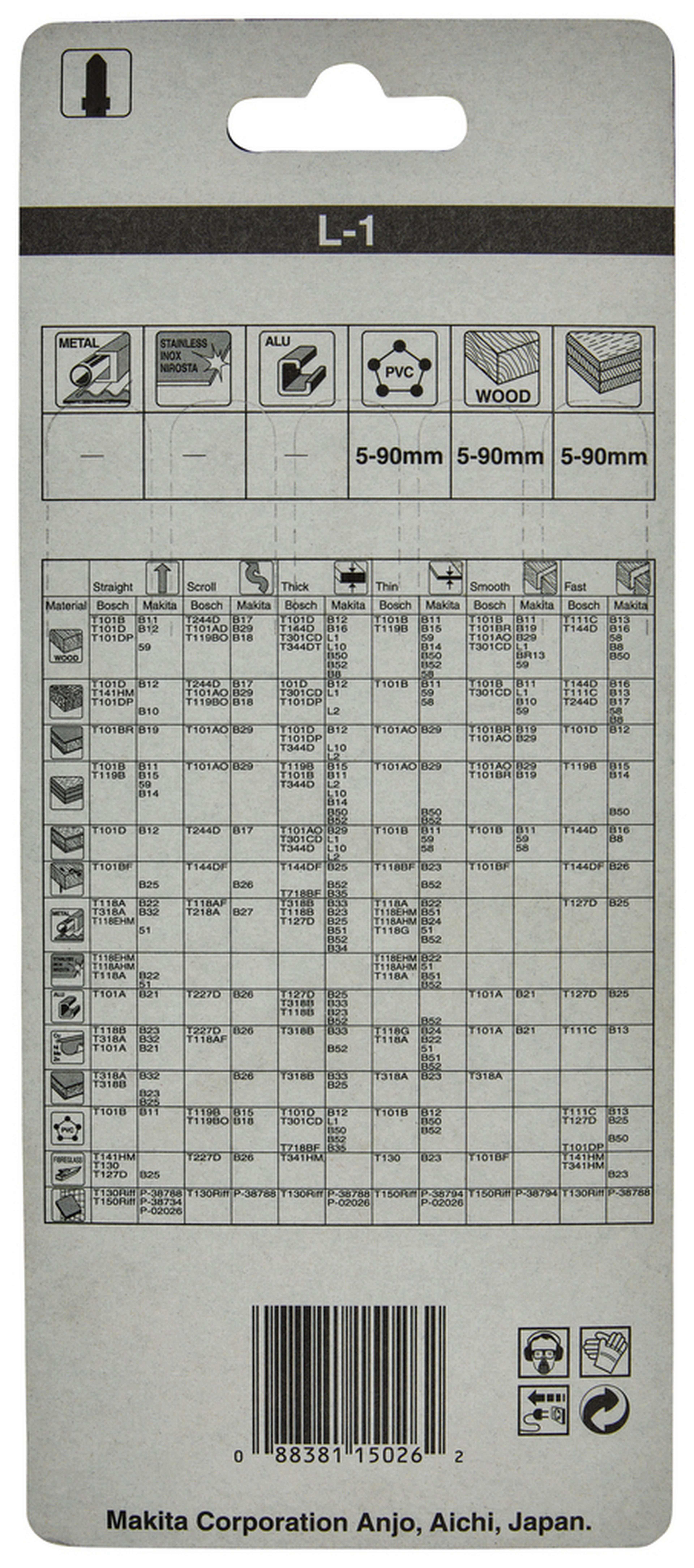 Makita Lama per seghetto alternativo legno e plastica L1 A-86290 Image 3
