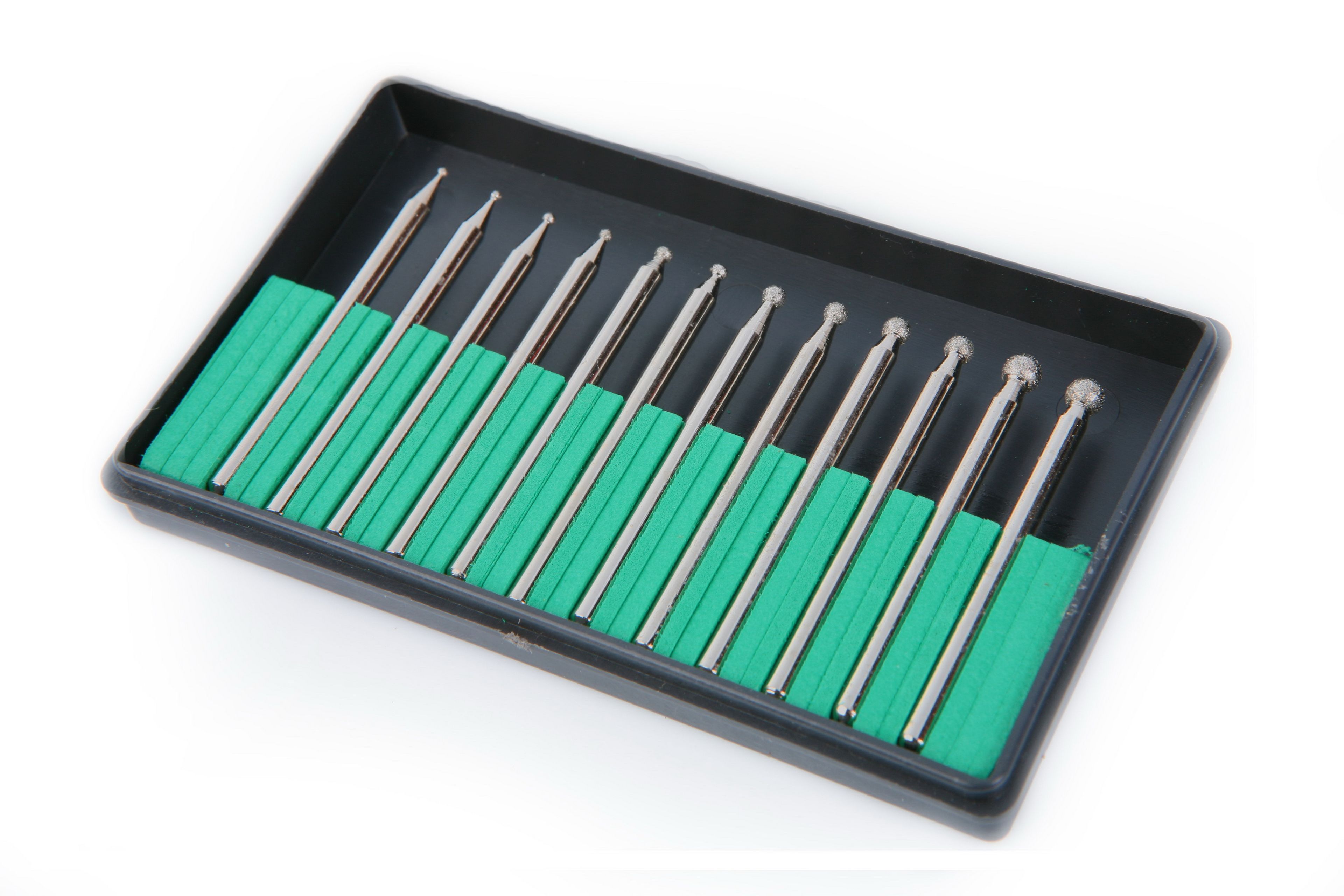 Conjunto de fresas de punta de diamante HBM de 12 piezas, vástago de 3,0 mm