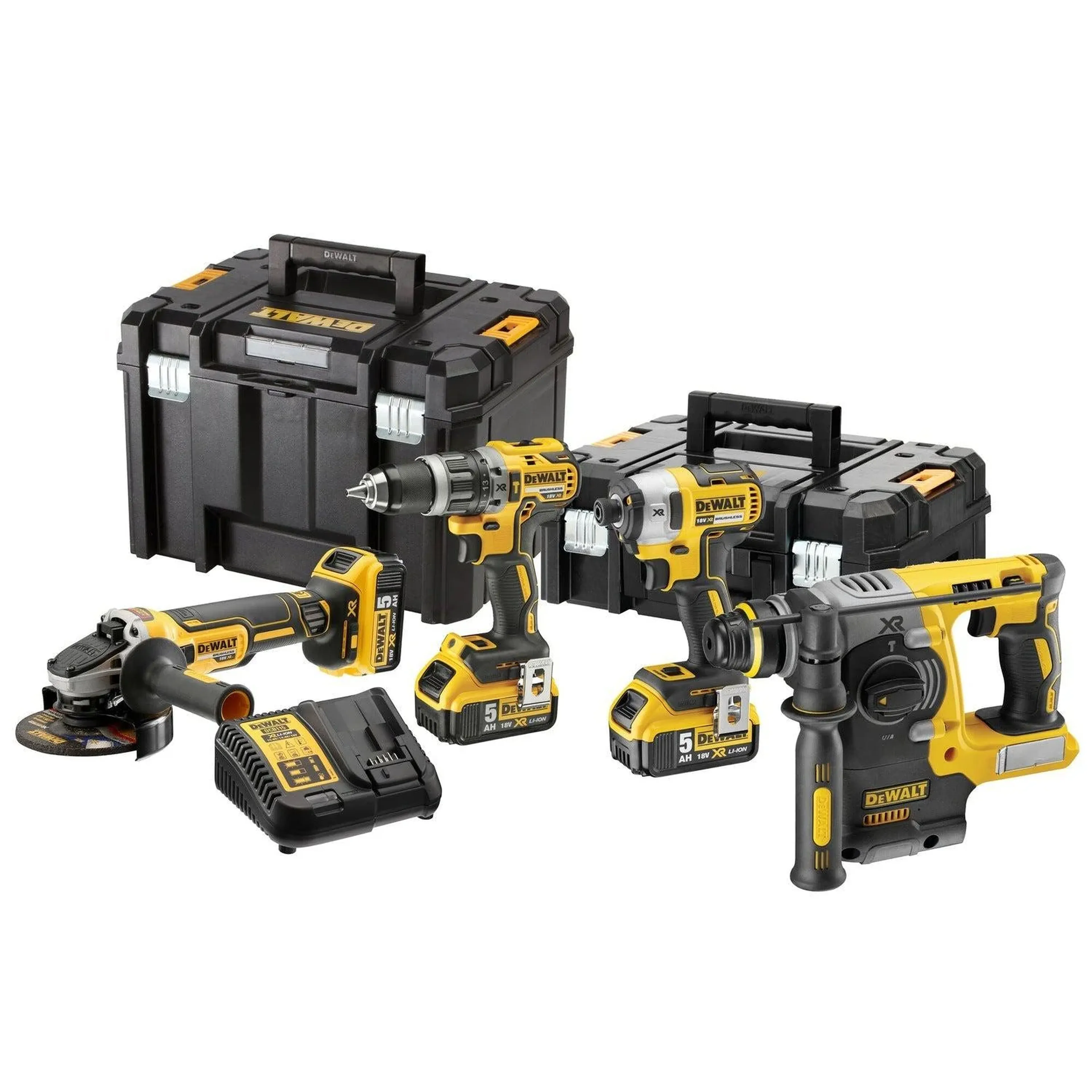 Set combinato a batteria DeWalt 4-in-1, 18 Volt 5.0 Ah, DCK422P3T