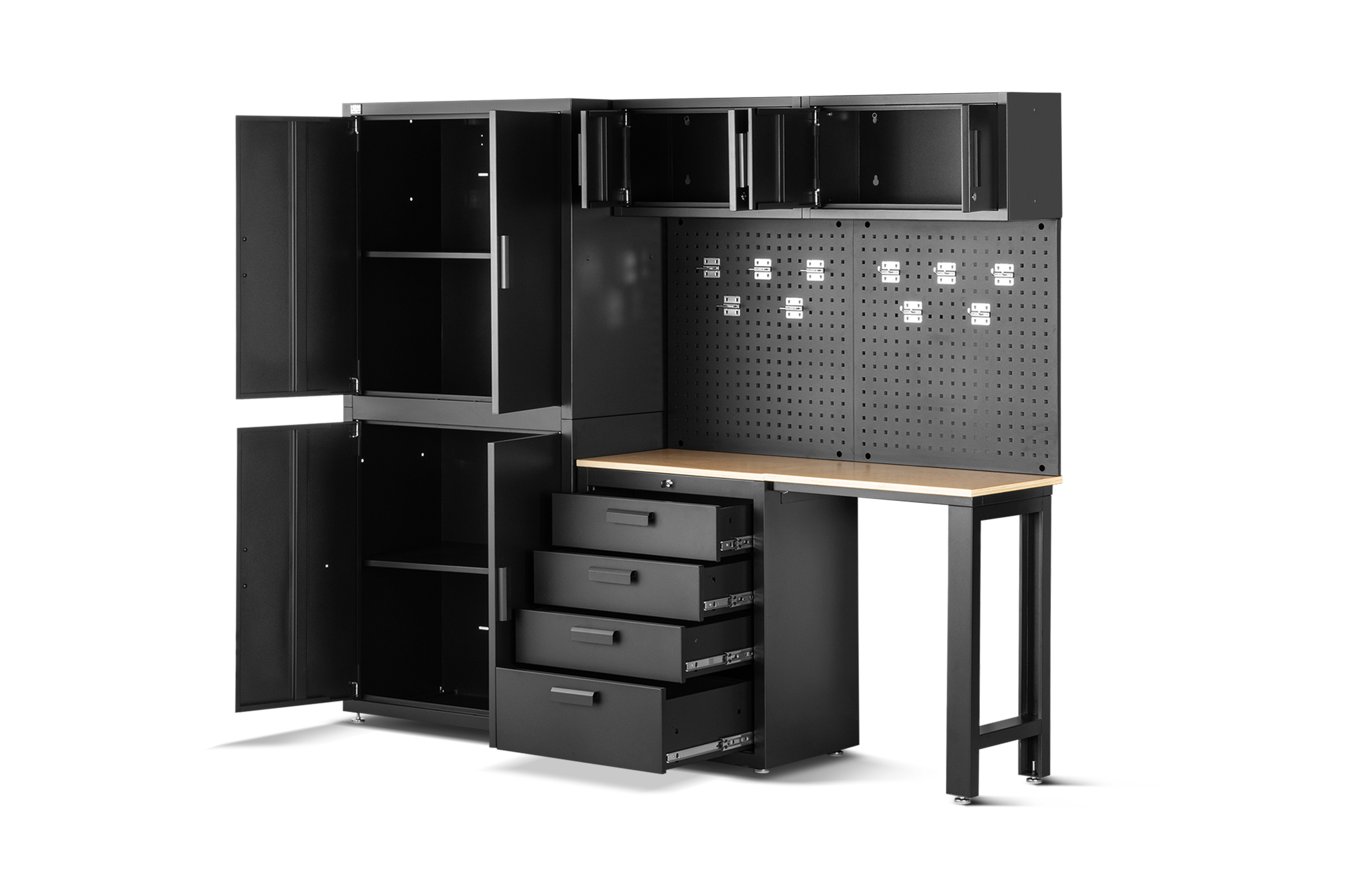 HBM Premium-Werkstattsystem, 8-teilig, Mattschwarz Image 5