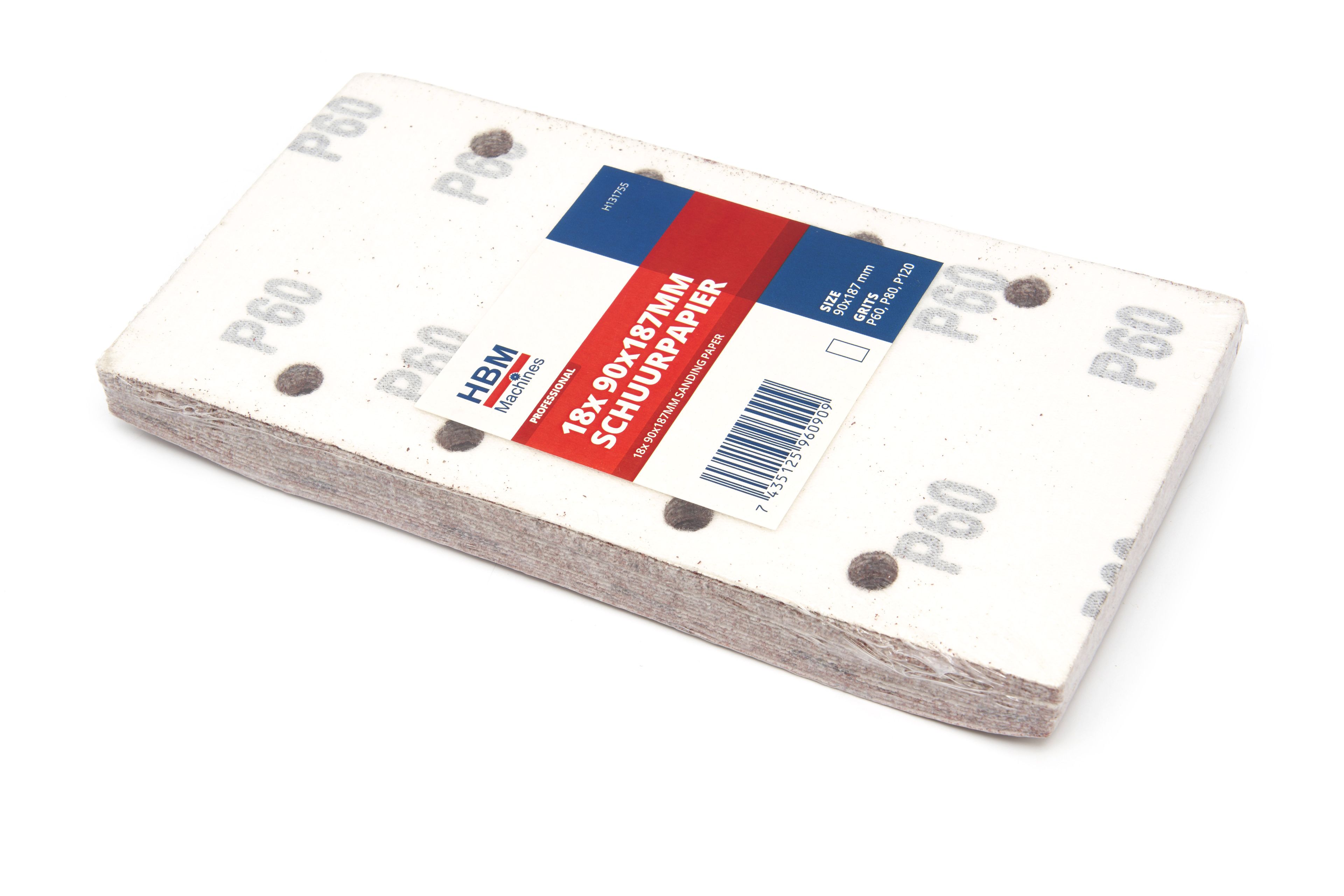 HBM Schleifpapier 90 x 187 mm K60, K80, K120, 18 Stück Image 4