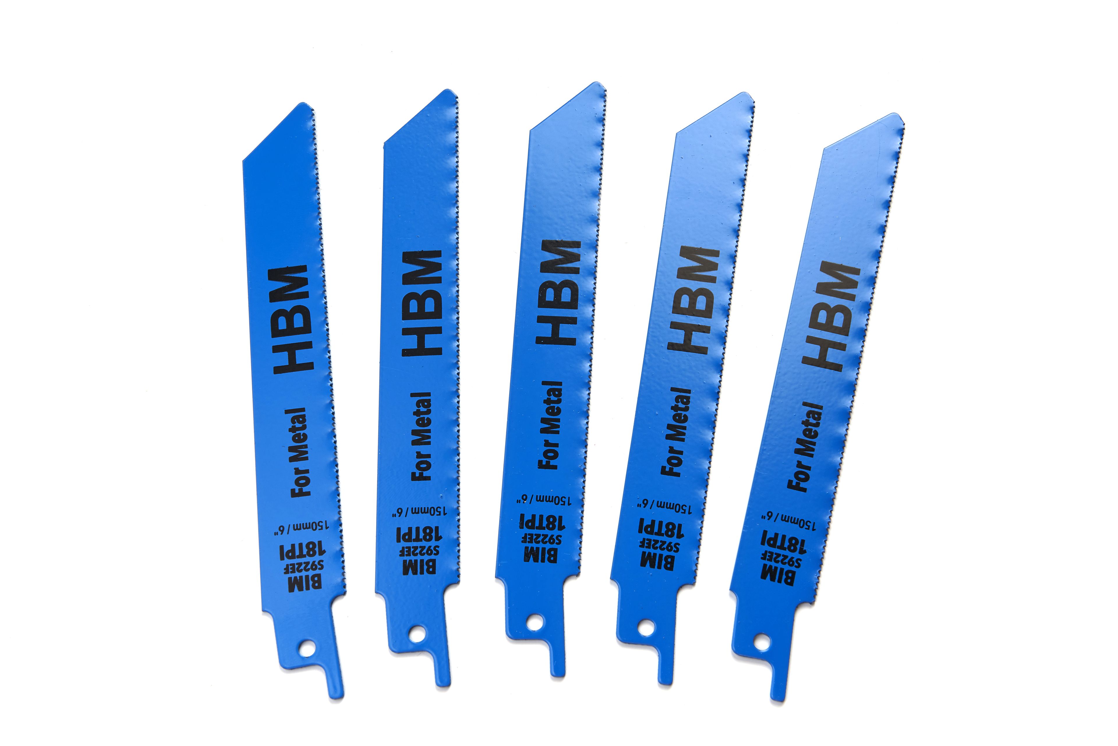 HBM 5 Parti 150 mm. Set di lame per sega reciproca 18 TPI per metallo Image 2