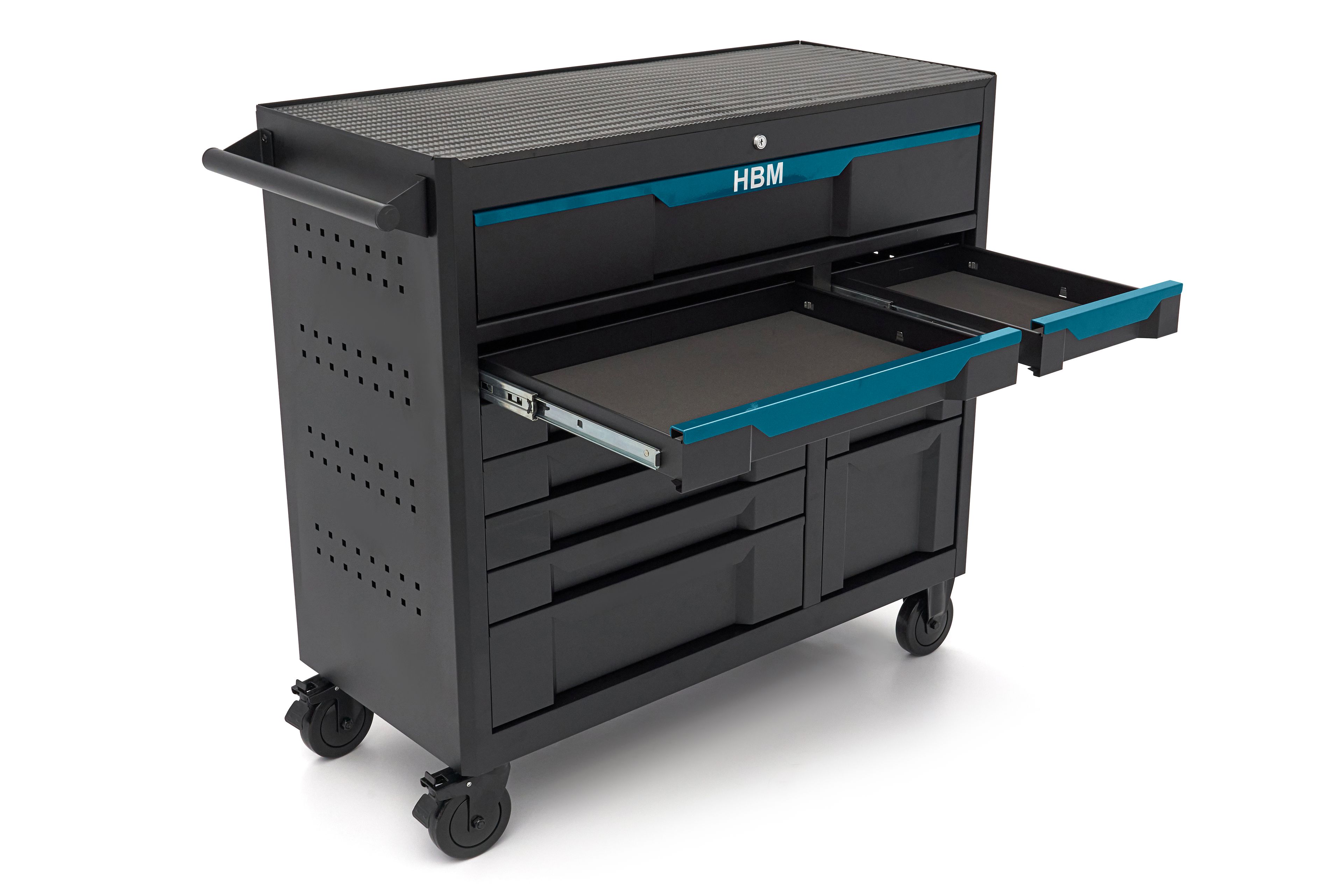 HBM gereedschapswagen 12 laden, 106 cm, zwart blauw Image 3