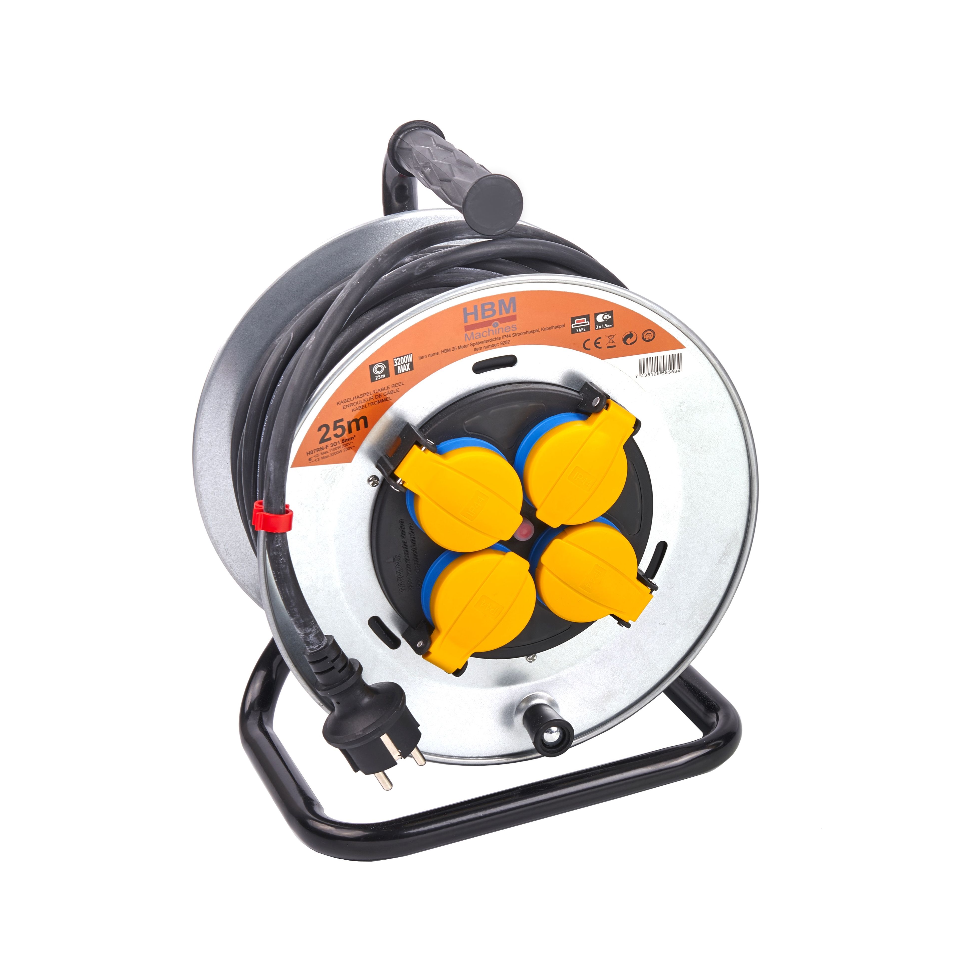 HBM 25 Meter Spatwaterdichte IP44 Stroomhaspel, Kabelhaspel 3 x 1,5 mm Image 2