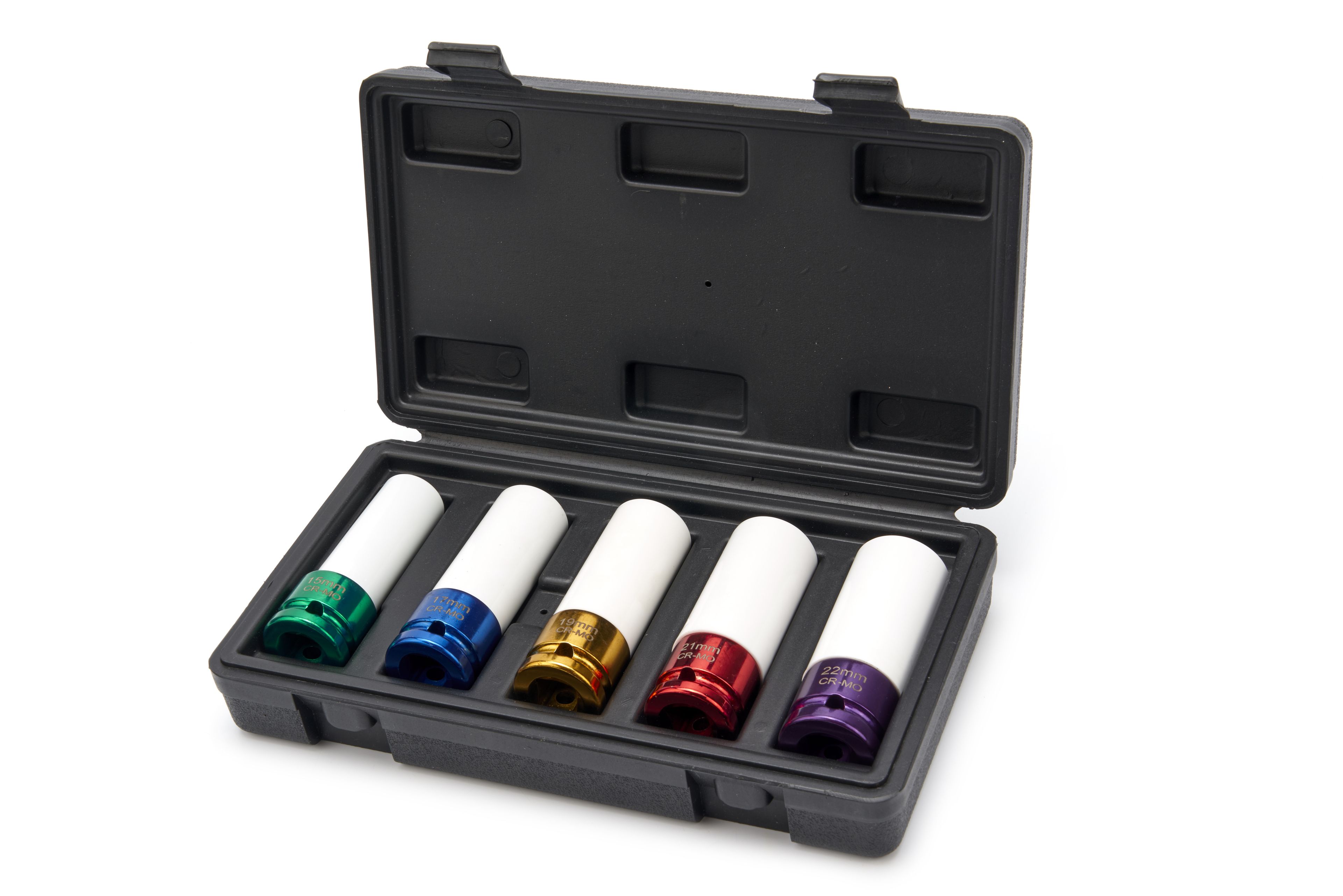 HBM 5 Delige Lange Krachtdoppenset met Kunststof Beschermhulzen