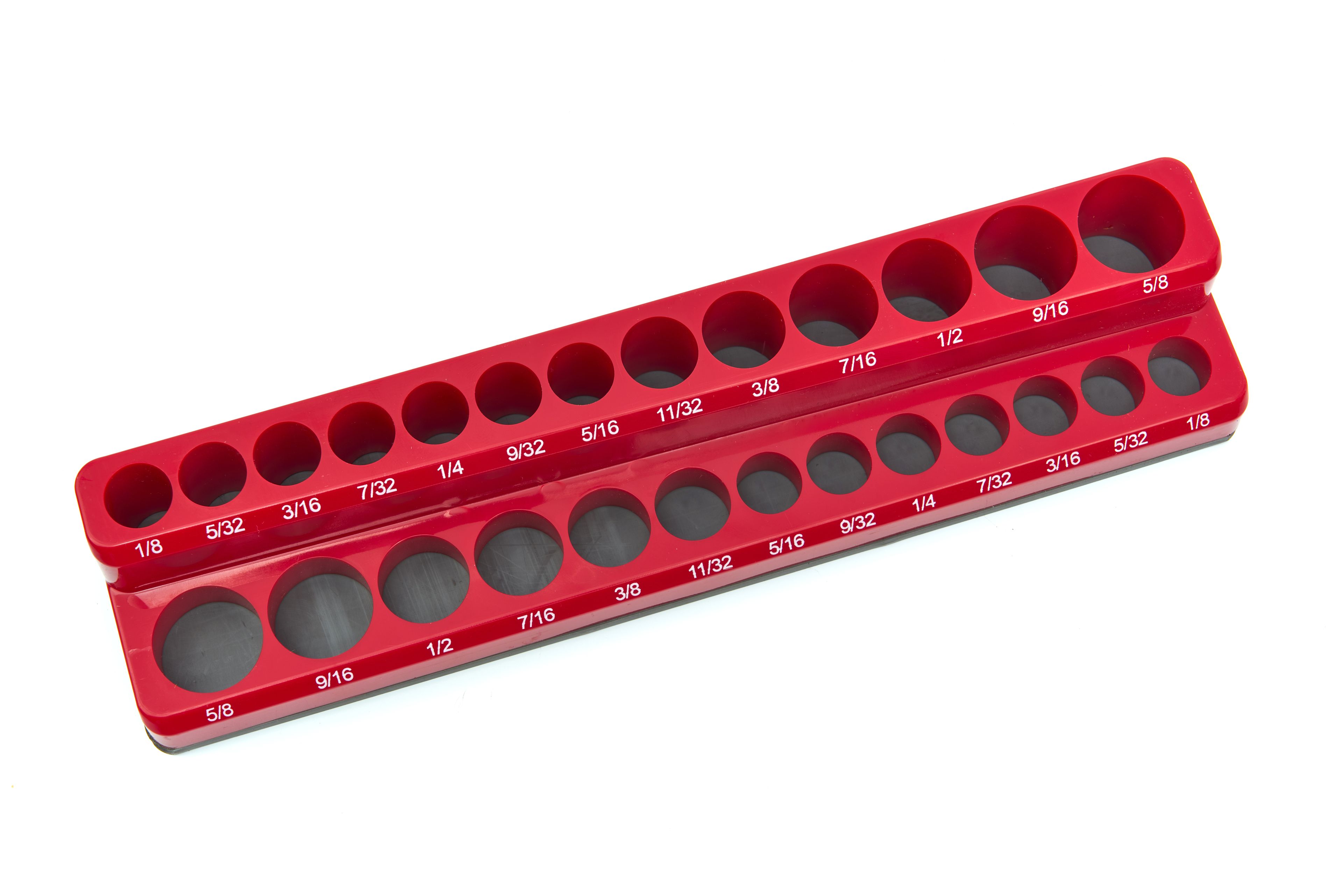 Supporto magnetico HBM per 26 pezzi di misura inglese da 1/4 di pollice, rosso Image 4