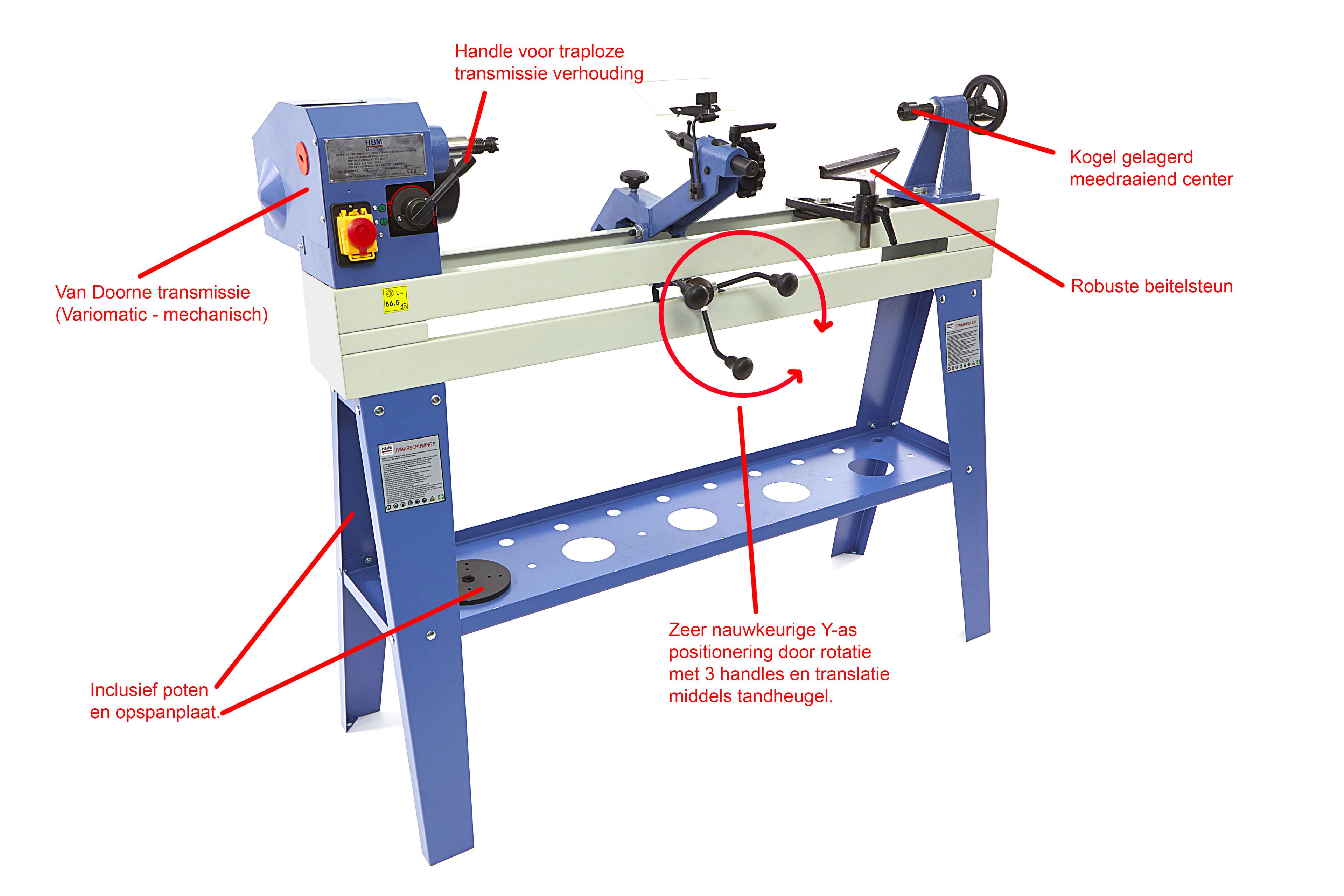 HBM 1100 Variabele Houtdraaibank met Kopieerinrichting Image 2