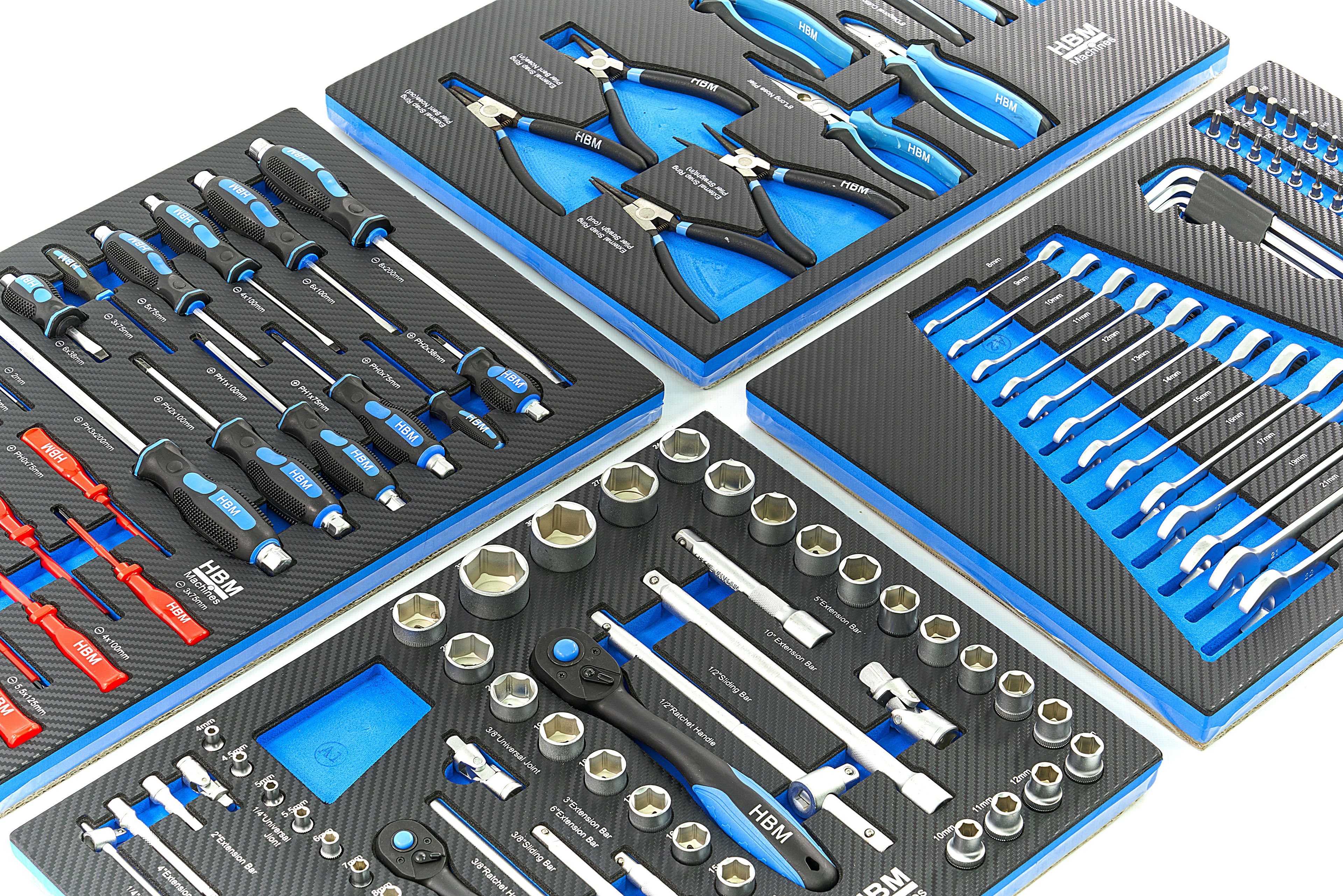HBM gevulde gereedschapswagen 154-delig, blauw Image 20