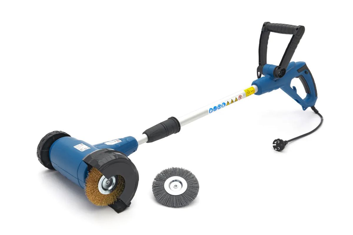 HBM Elektrische Unkrautbürste, Fugenbürste mit 2 Bürstenrädern 400 Watt