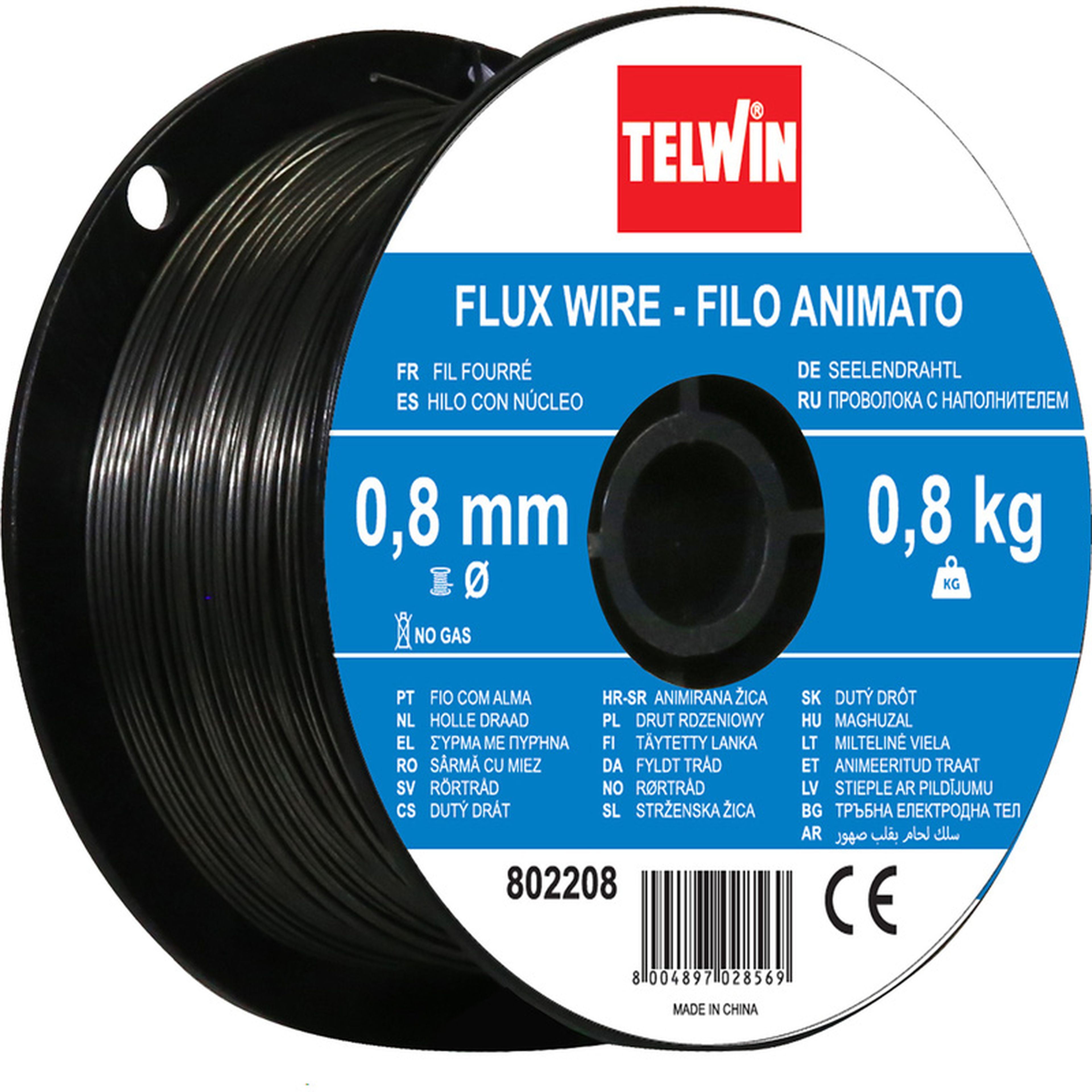 Fil fourré sans gaz Telwin 0,8 mm 0,8 kg