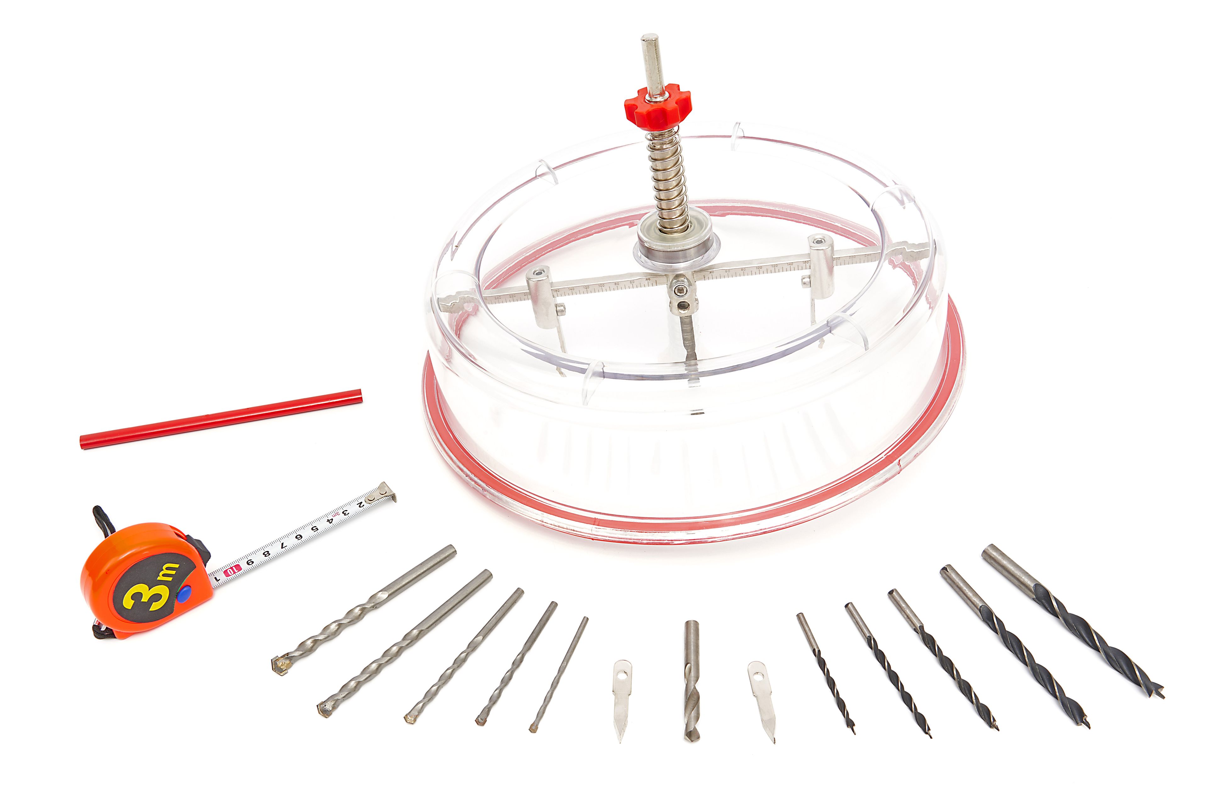 Seghettatrice universale HBM 18 pezzi HSS regolabile da 40 a 300 mm. Con cappuccio antipolvere.