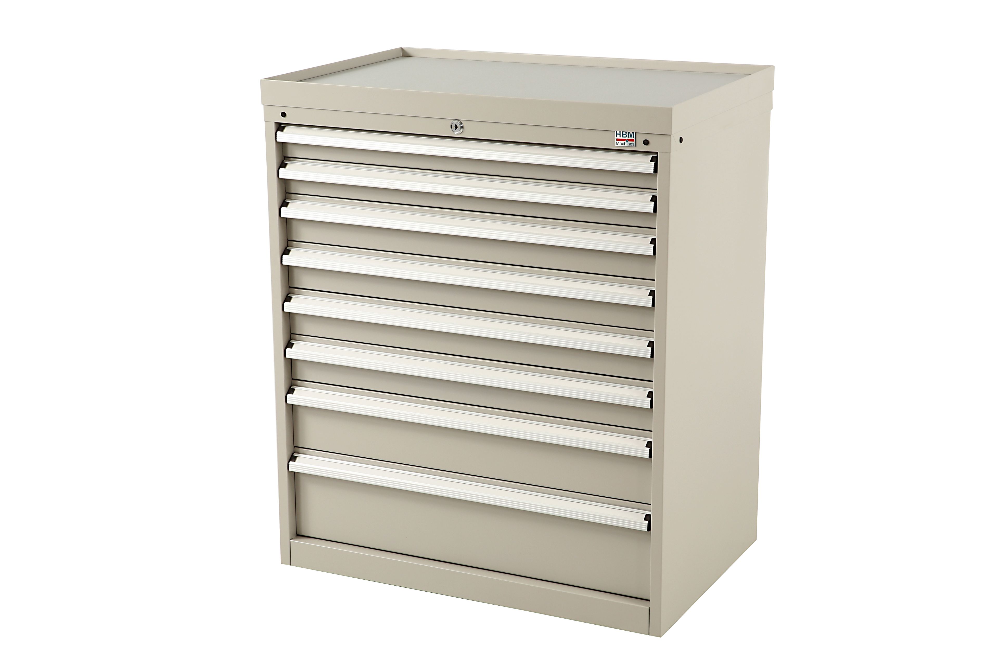 Armario de herramientas HBM con recipientes y separadores, 8 cajones, 88 x 58 x 105 cm beige