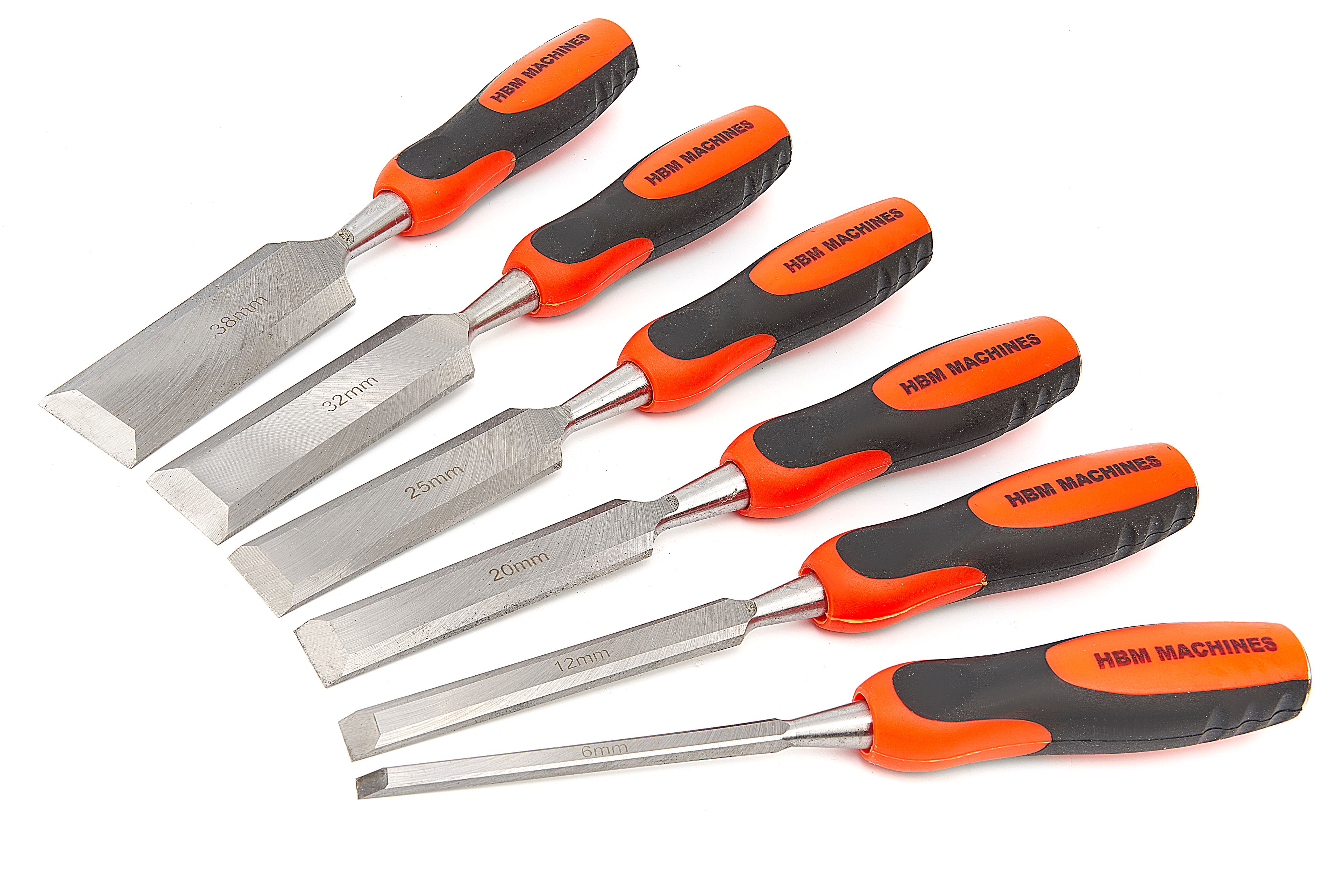 HBM 8 Delige Professionele Steekbeitelset Met Wetsteen en Slijphulpstuk Image 7