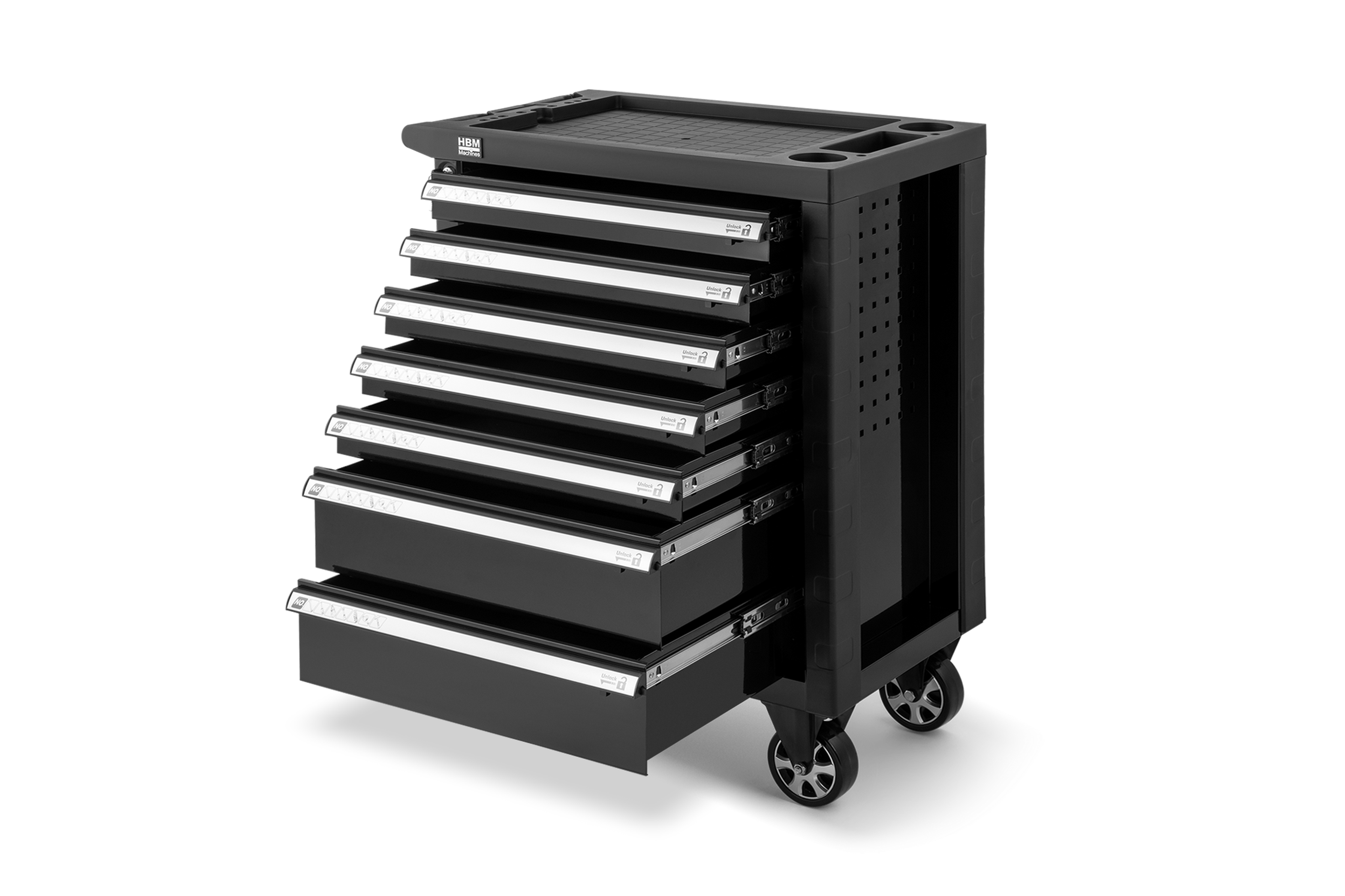 HBM Werkzeugwagen mit 7 Schubladen, 76,5 cm, schwarz Image 4