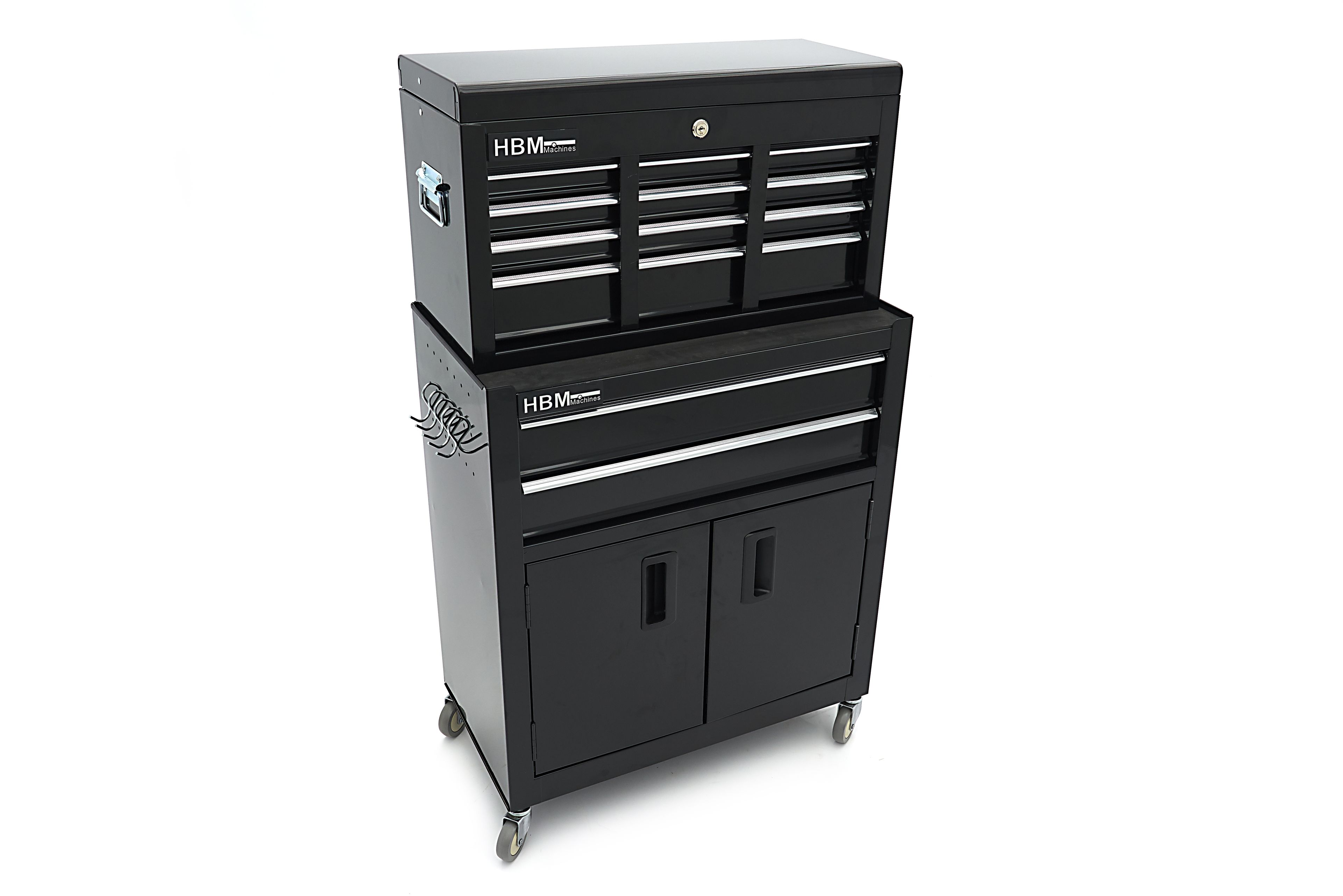 HBM gereedschapswagen inclusief opzetkast, zwart, model 2 Image 11