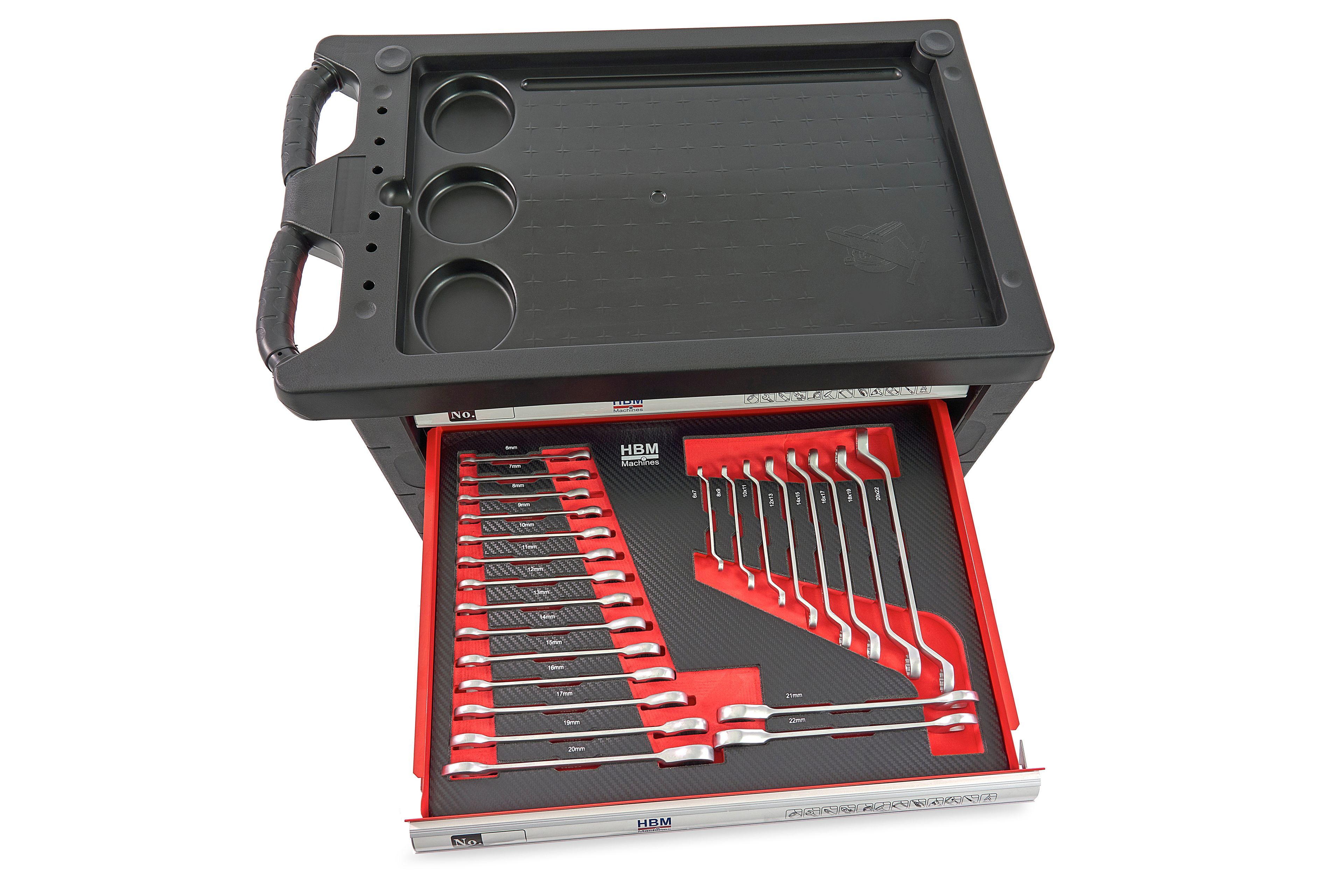 HBM gefüllter Werkstattwagen 196-teilig, rot Image 8