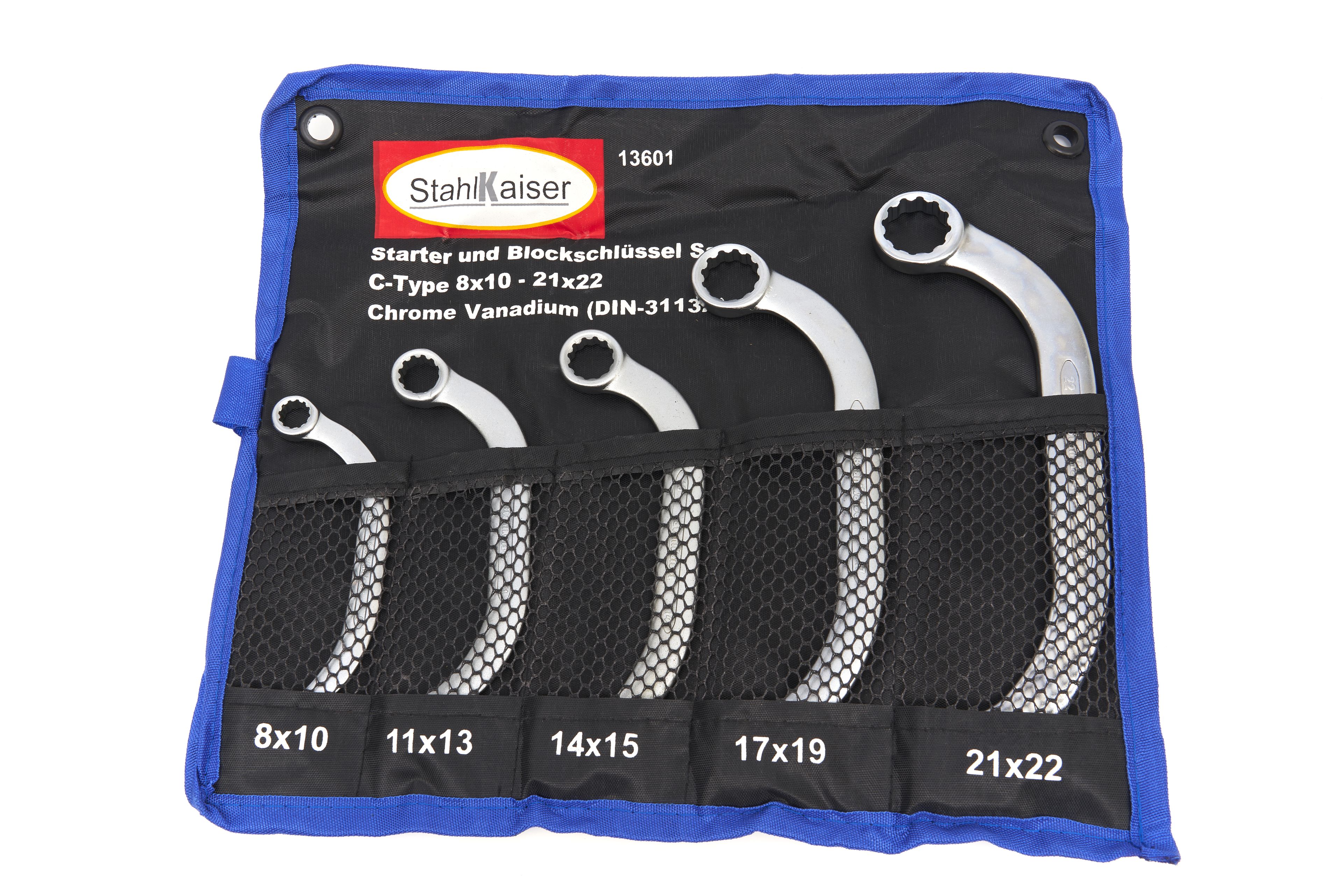 Stahlkaiser Jeu de 5 clés à double anneau C 8 - 22 mm. Image 3