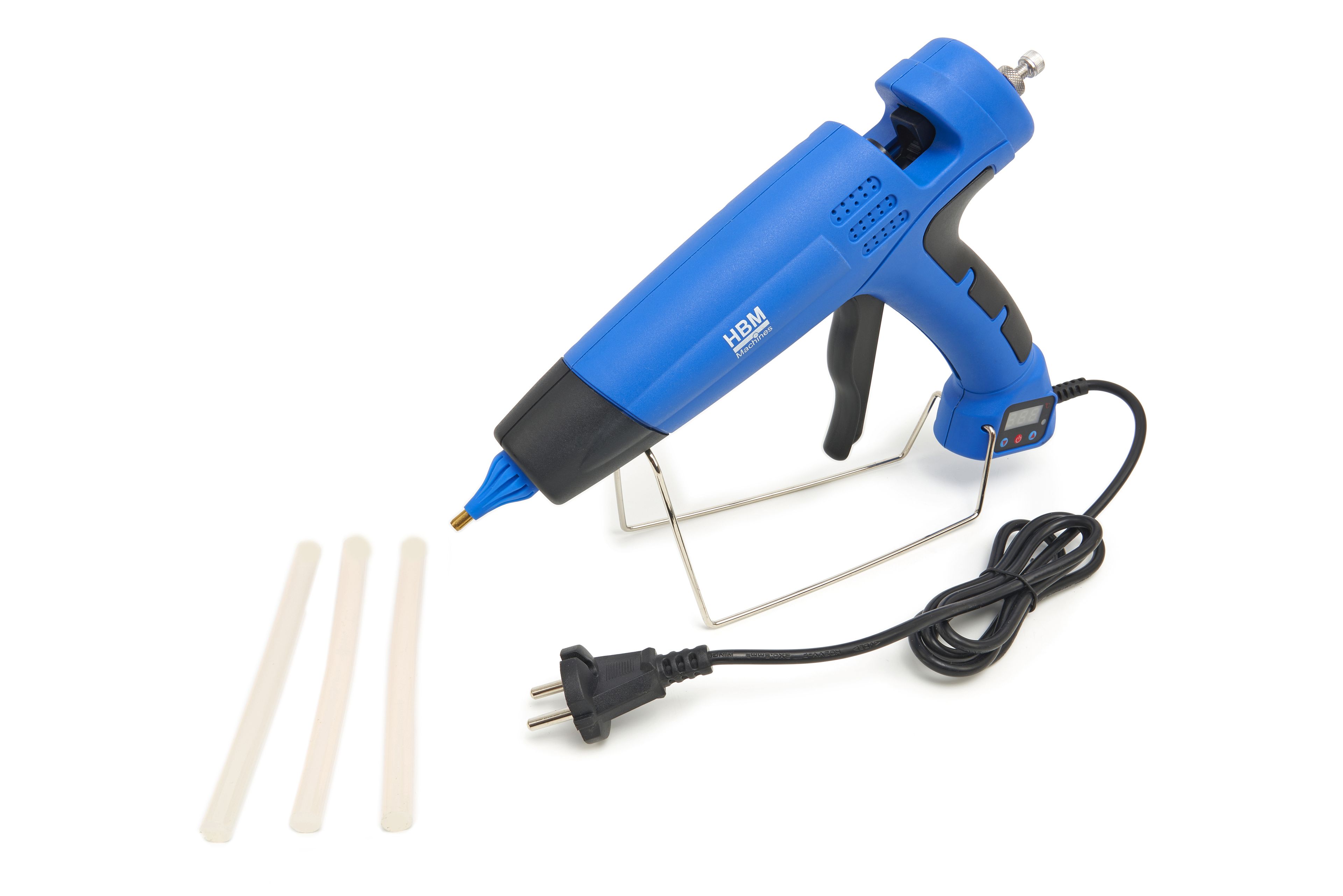 HBM 500 Watt 11 mm. Pistolet à colle professionnel avec température réglable et affichage numérique