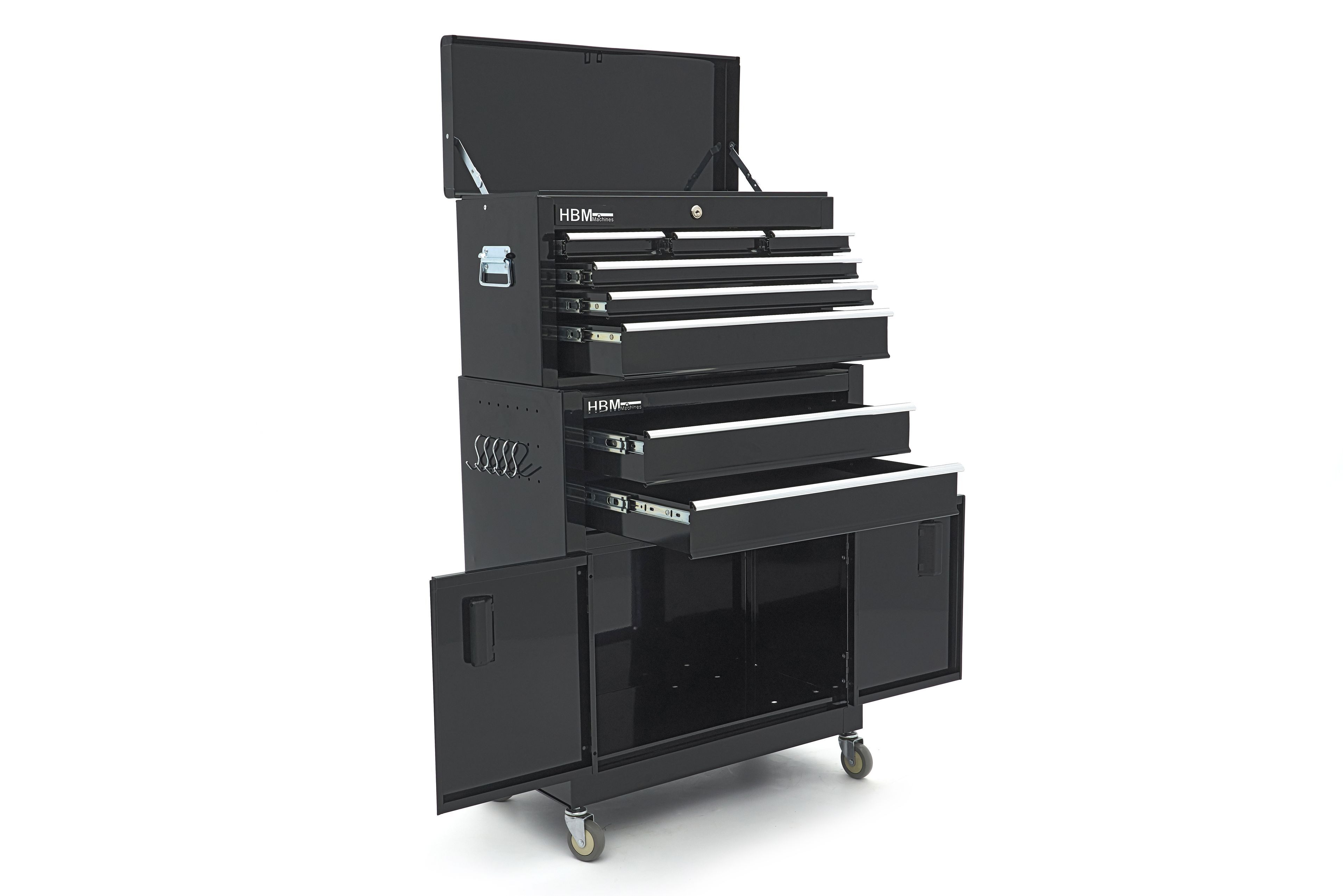 HBM gereedschapswagen inclusief opzetkast, zwart, model 2 Image 9
