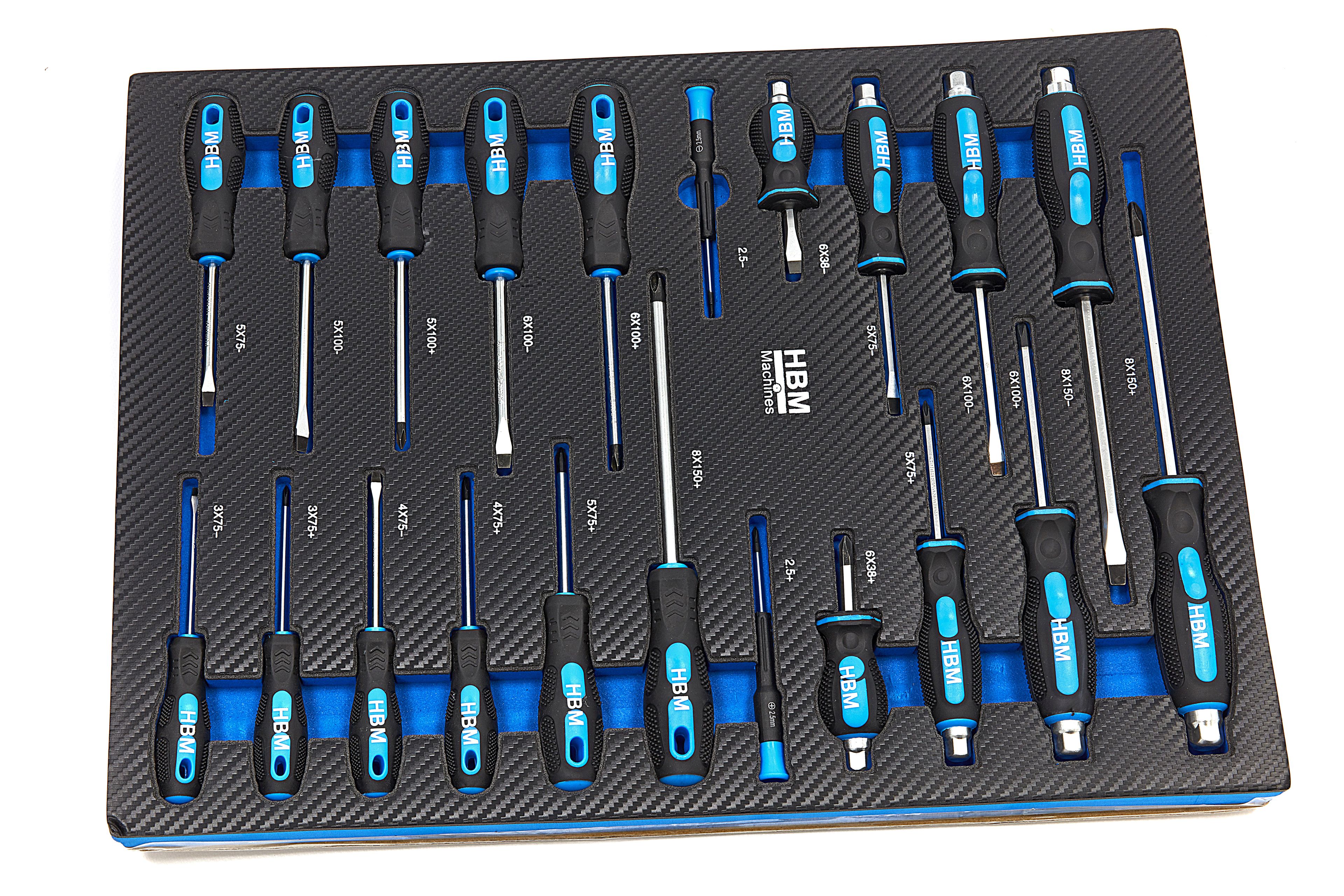 HBM gevulde gereedschapswagen 245-delig inch-maten, zwart Image 23