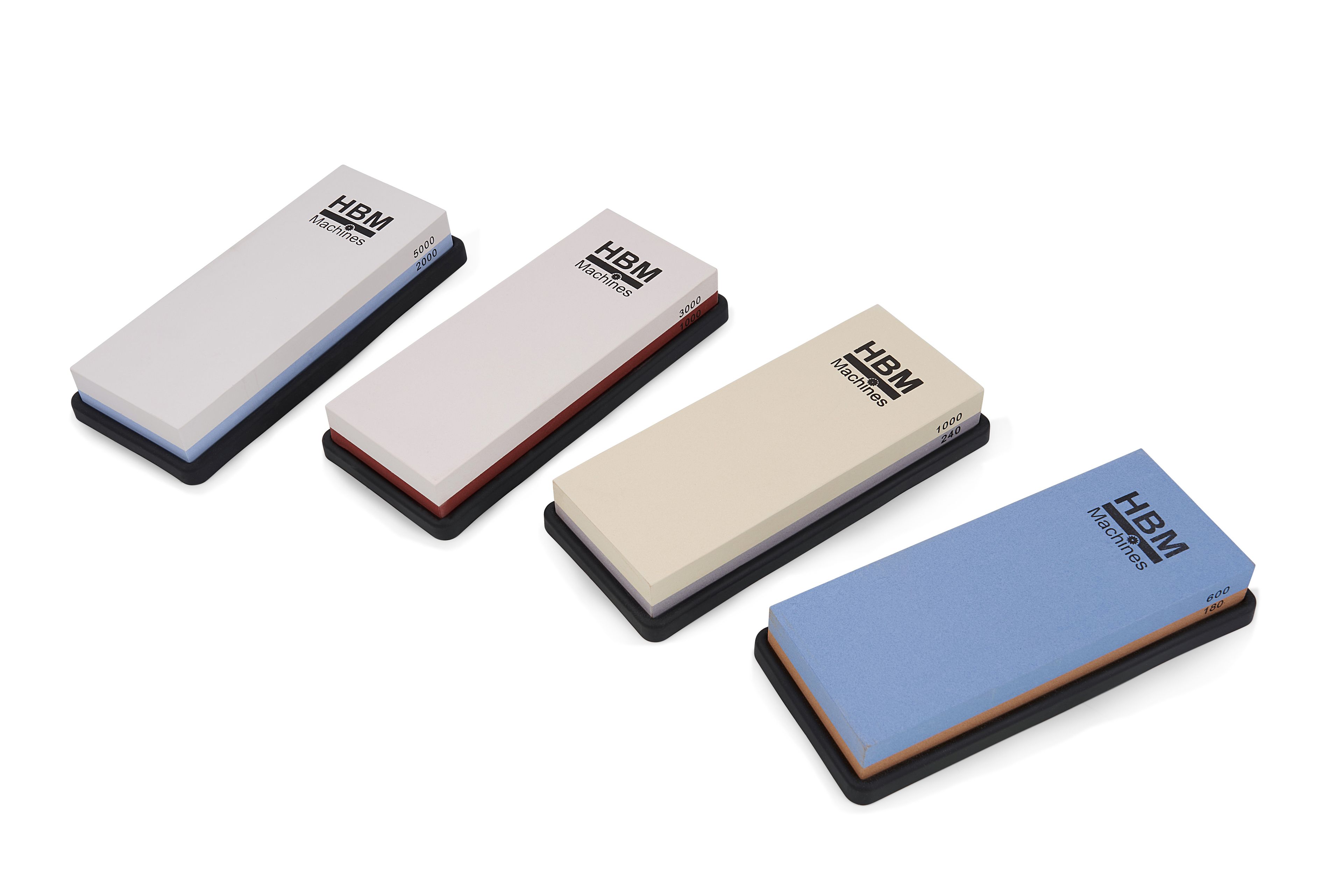 HBM Professionele Dubbelzijdige Wetsteen K240/1000 met Rubberen Anti Slip Houder