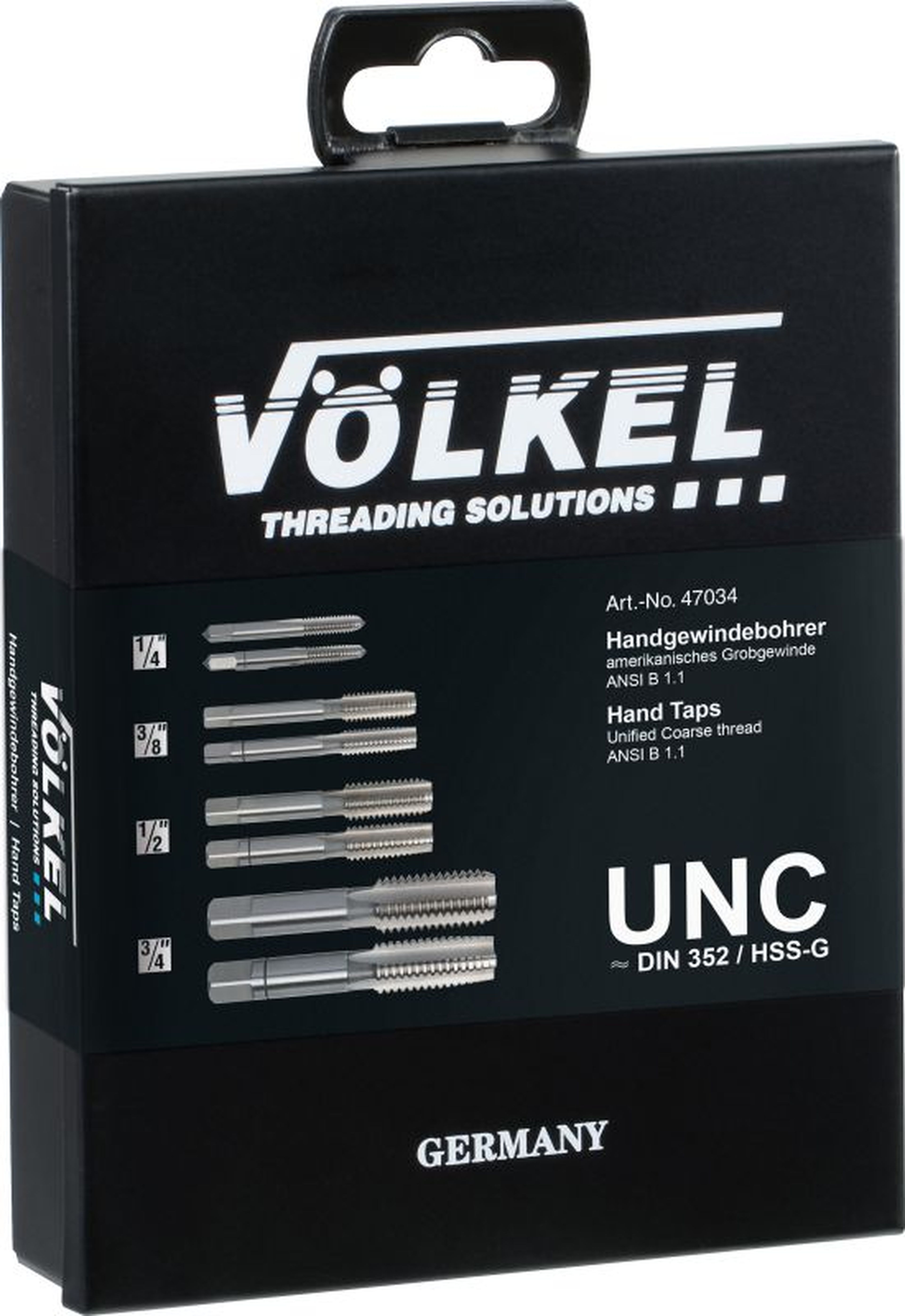 Volkel handtap-set, UNC 1/4 - 3/4 inch, 8 delig Image 2