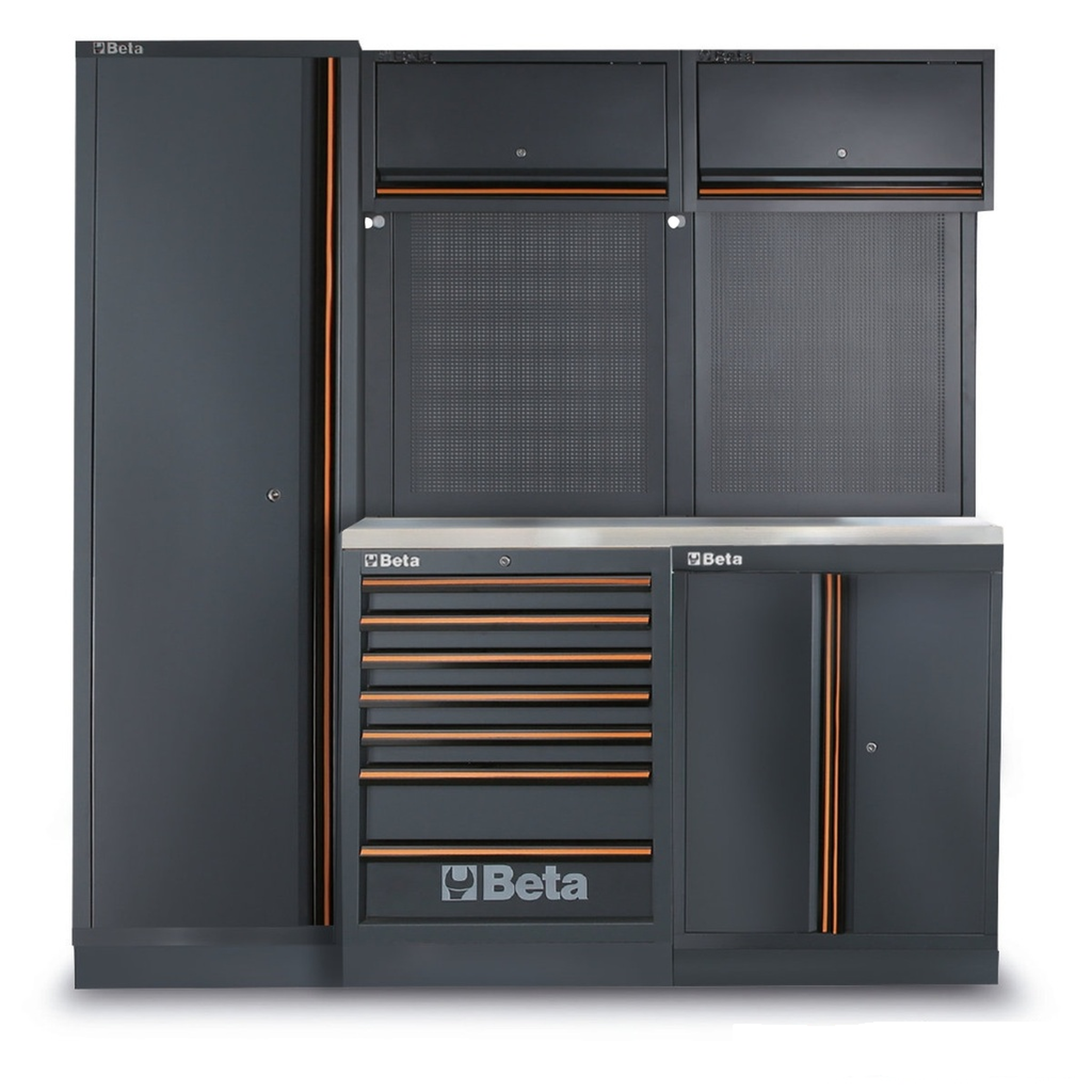 Beta werkplaatsinrichting, RVS werkblad, 196-delig, C45PRO 2.0 B7X/196UT