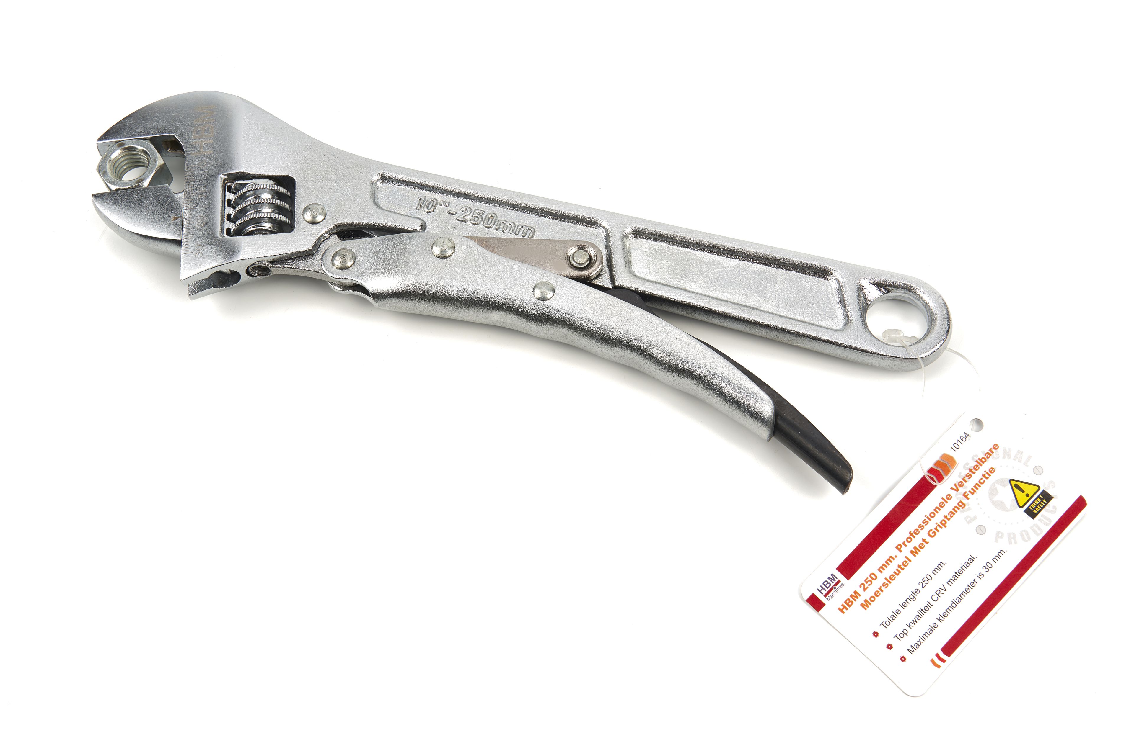 HBM 250 mm. Professionele Verstelbare Moersleutel Met Griptang Functie Image 6