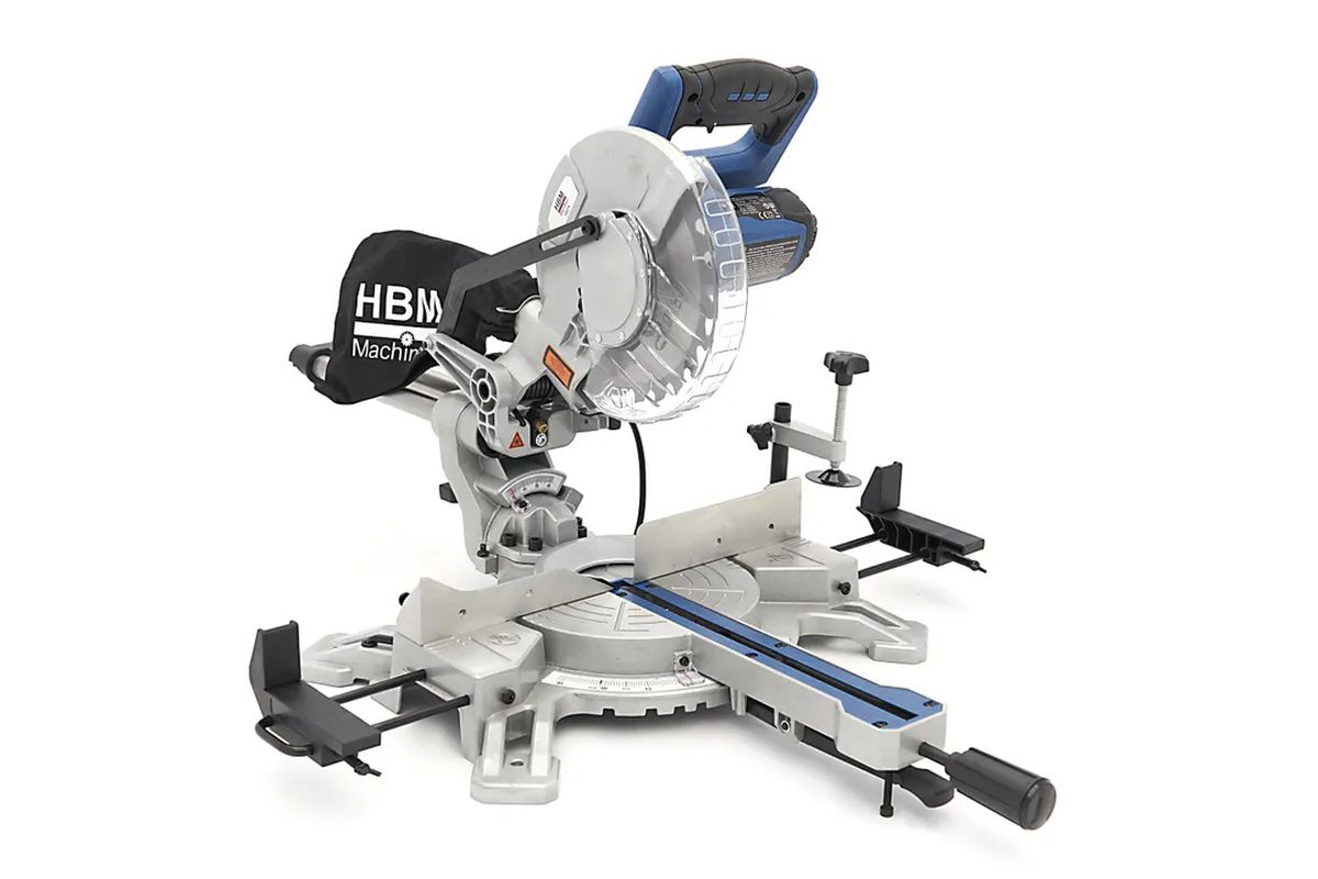 HBM 215 x 70 mm Sierra radial, sierra ingletadora, sierra de tracción con láser