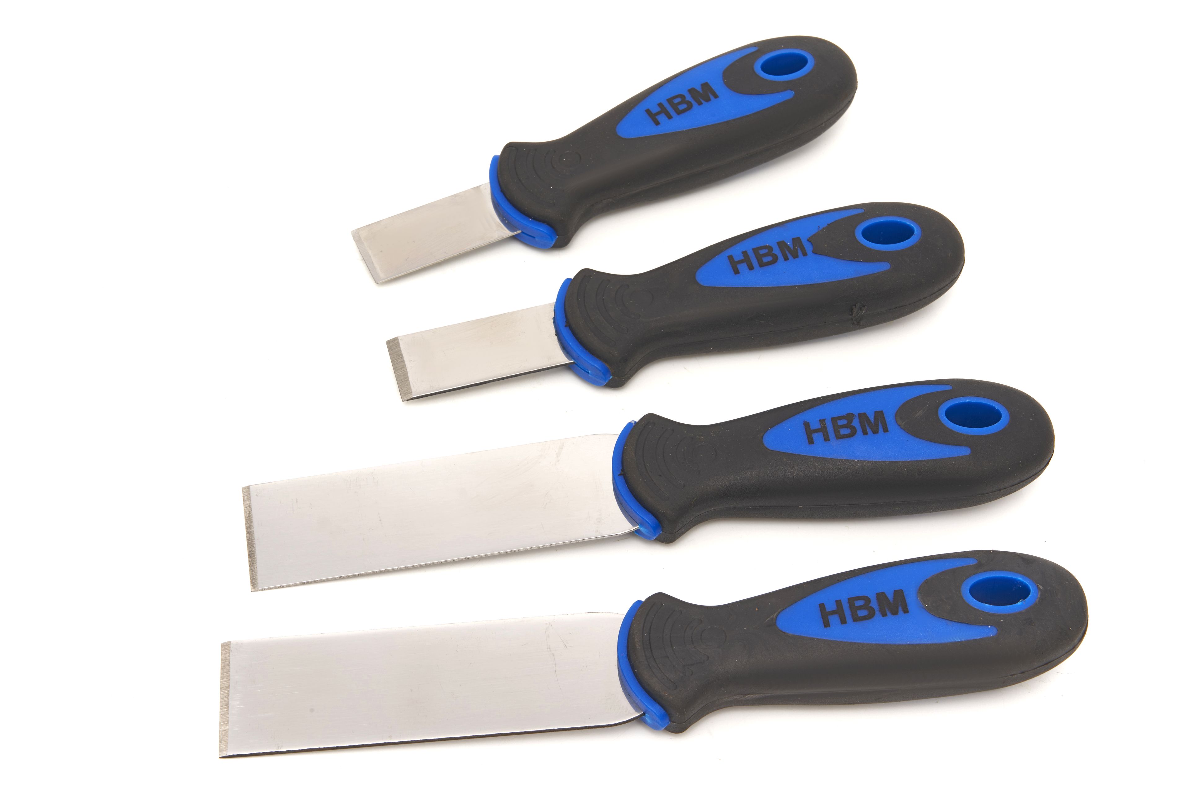 HBM Professional Set de grattoirs de joints en acier inoxydable 43 - 94 mm 4 pièces Image 2