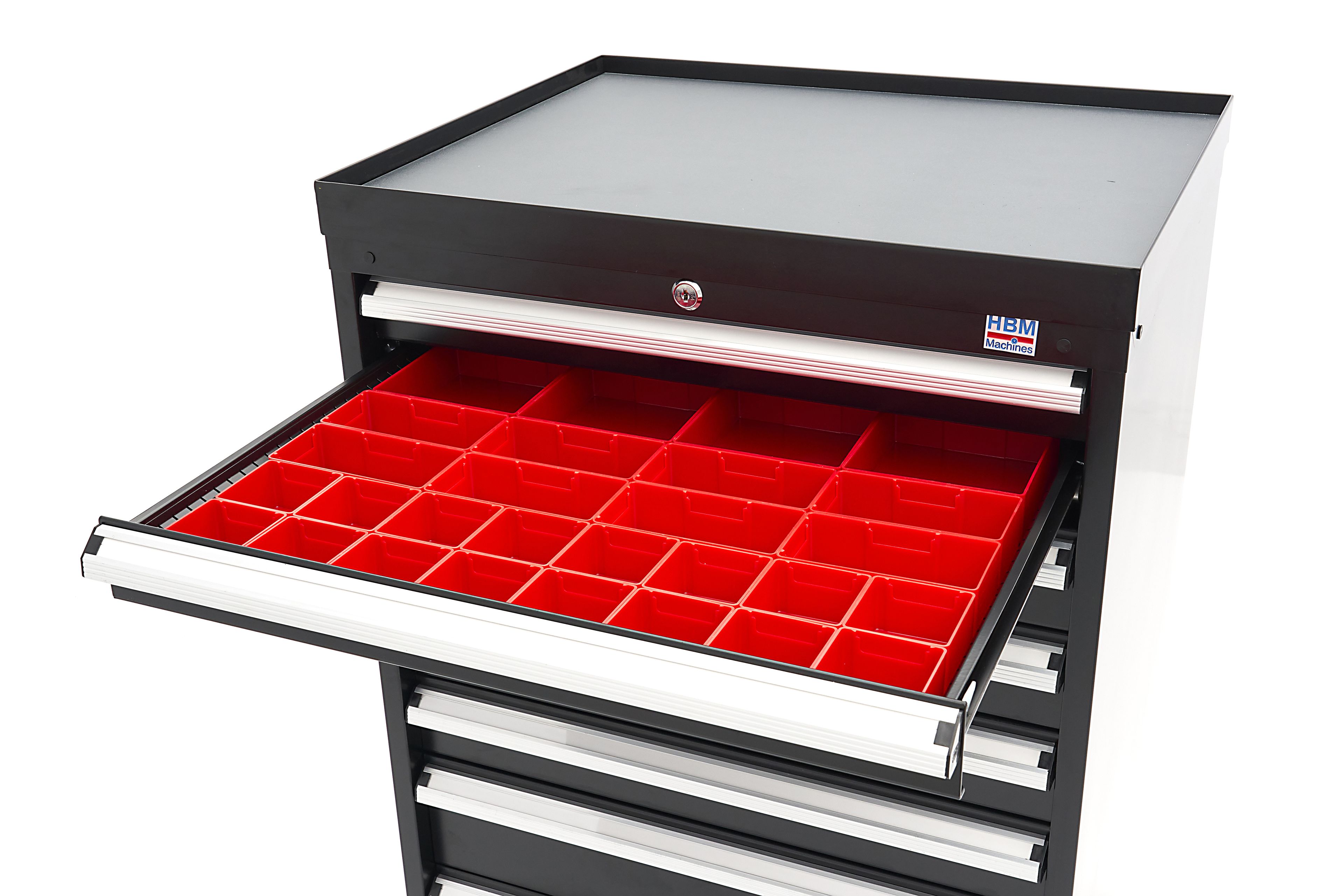 HBM Armoire à outils à 8 tiroirs 72 x 58 x 100 cm noire Image 17