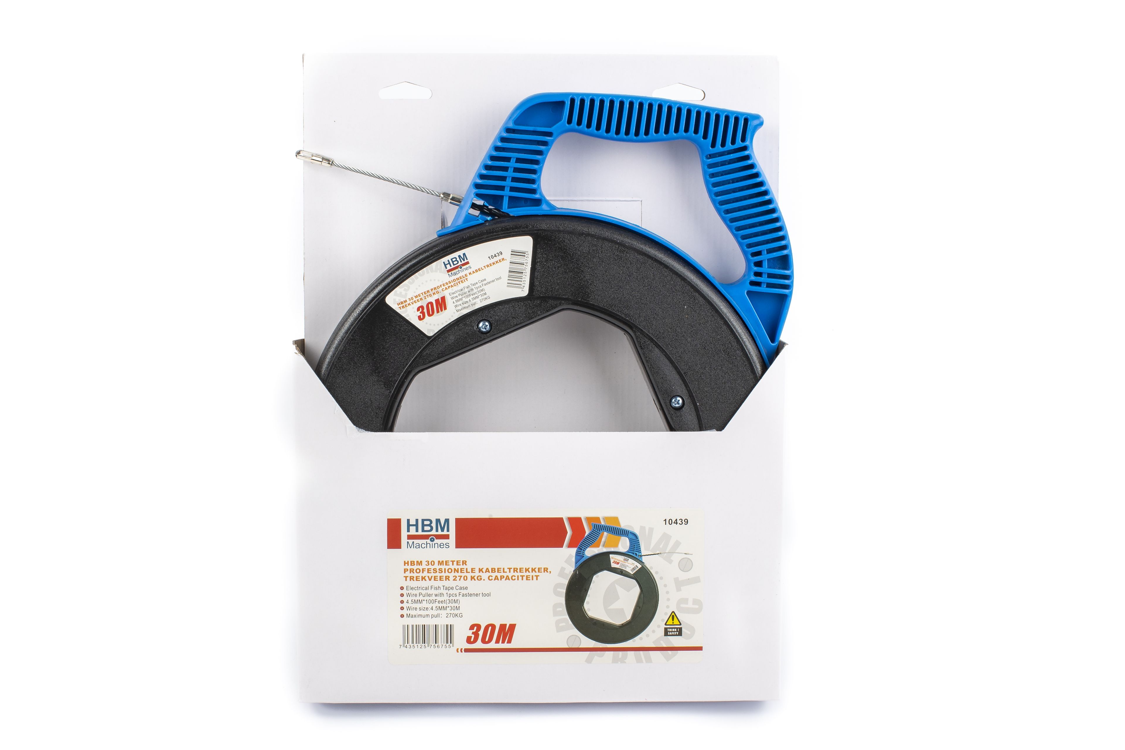 HBM 30 Meter Professionele Kabeltrekker, Trekveer 270 Kg. Capaciteit Image 5
