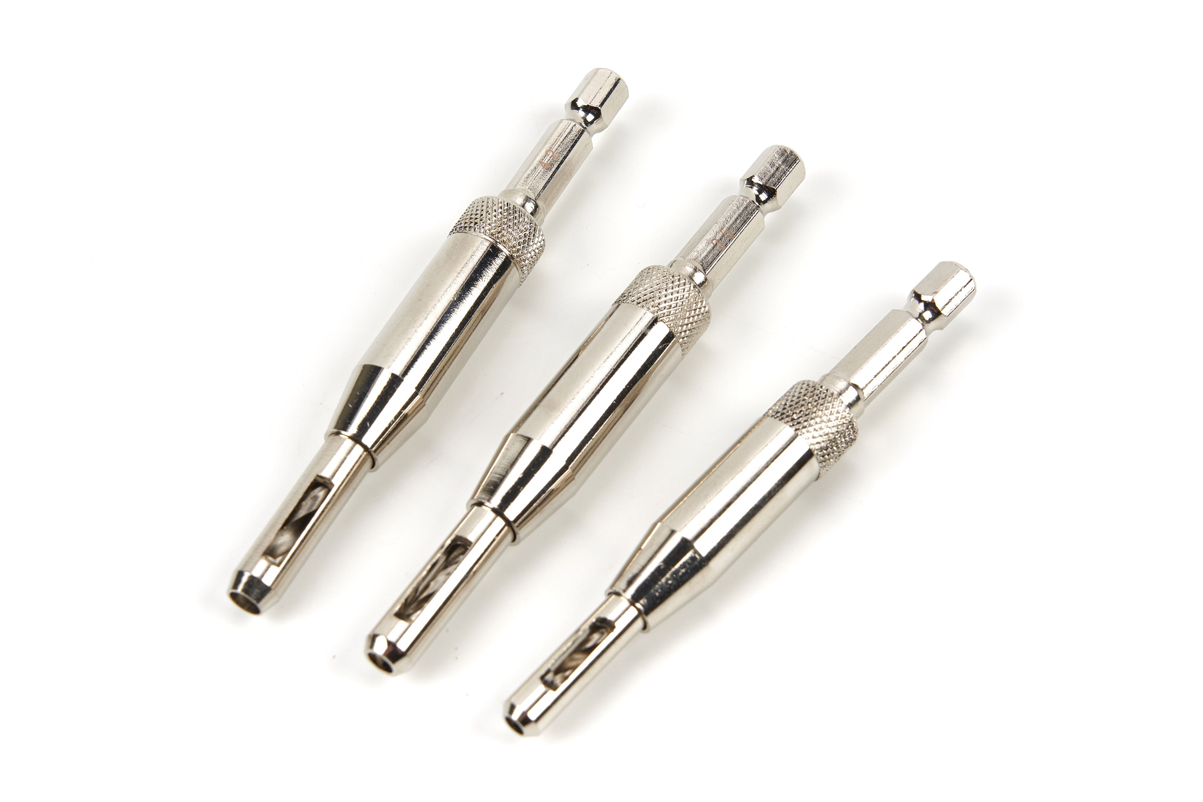 Set di punte per cerniere HBM 3 pezzi HSS autocentranti per cerniere e guide per cassetti Image 2