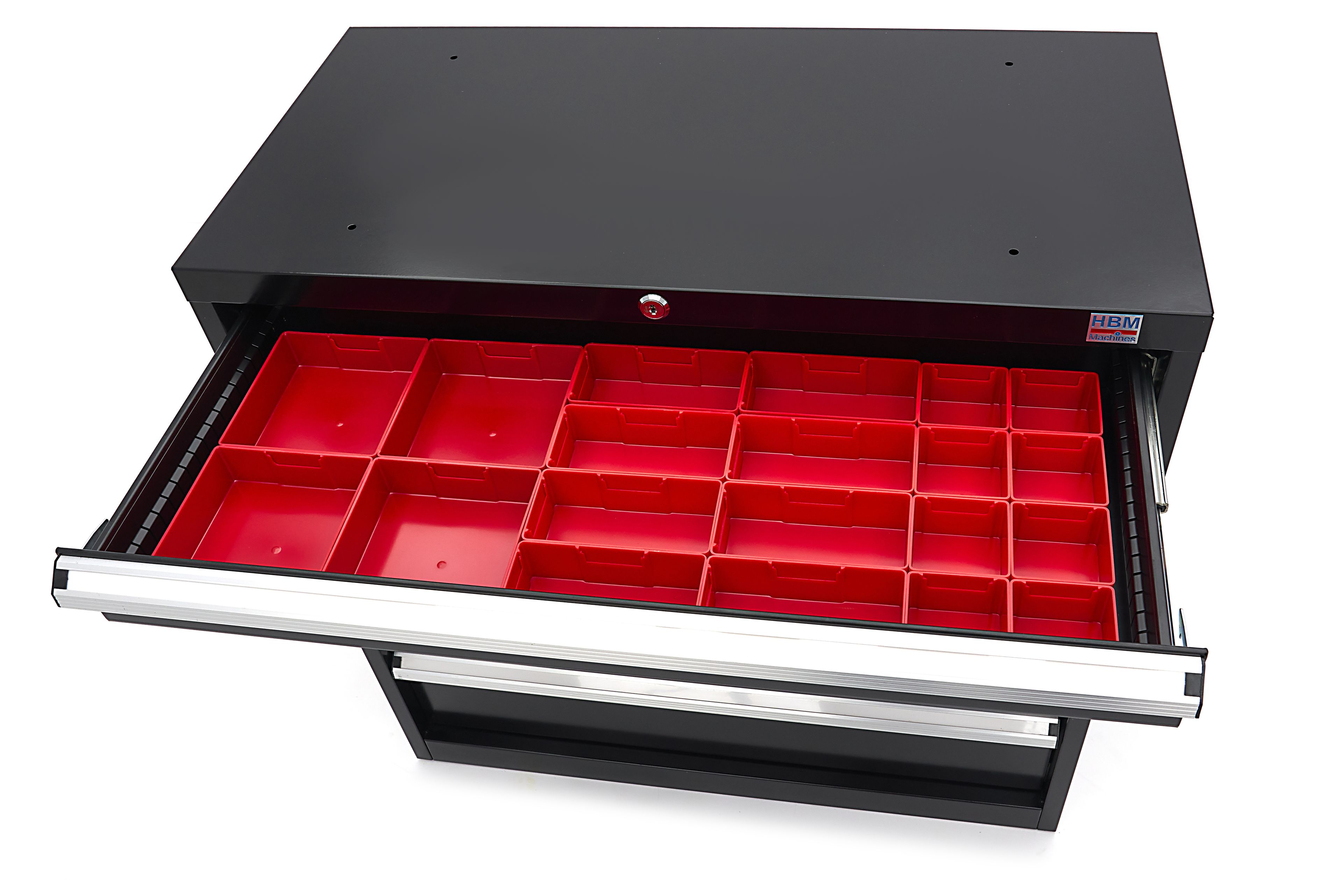 HBM 6 Schubladenschrank / Profi-Werkzeugschrank 90 x 45 x 90 cm schwarz Image 8
