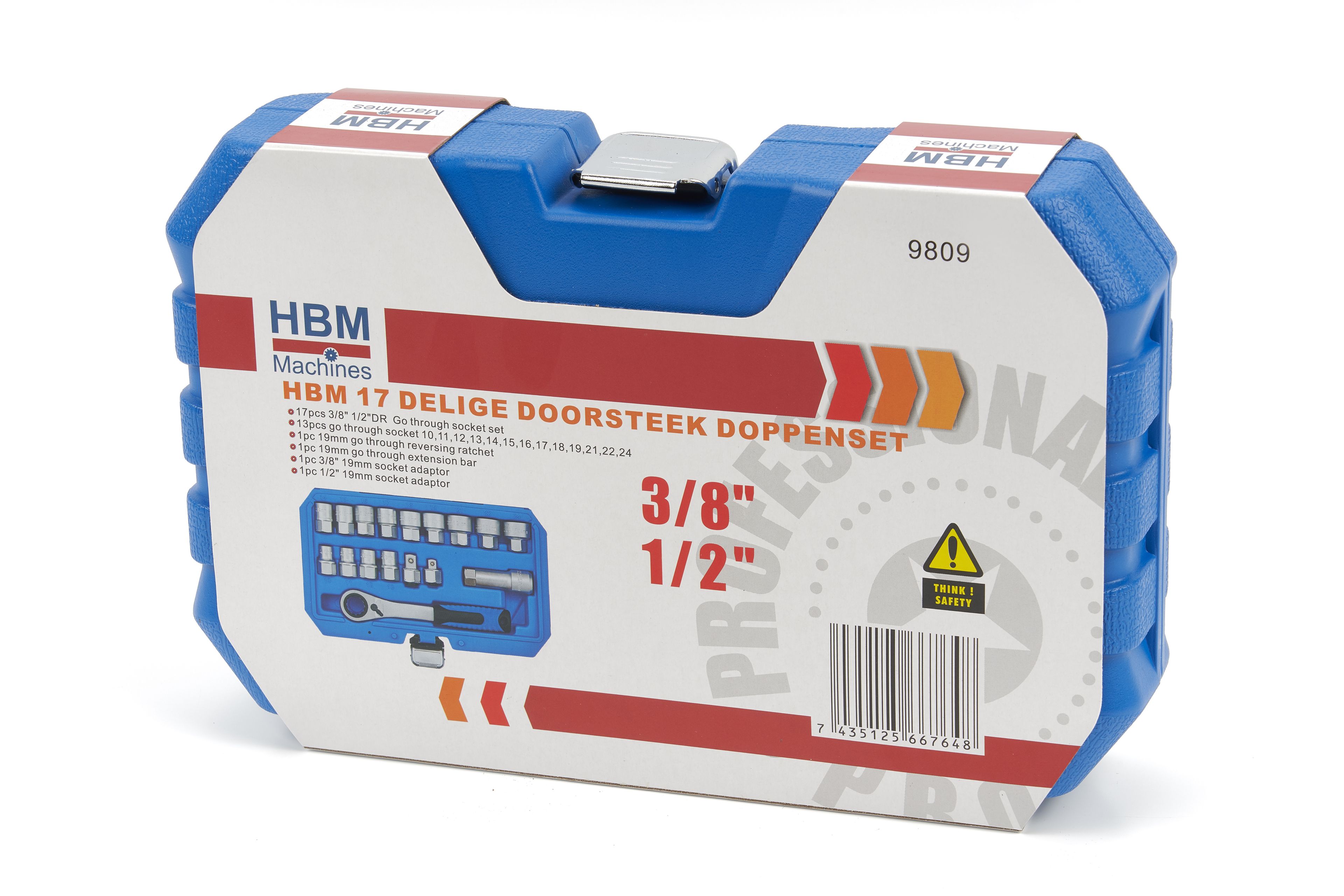 HBM 17 Delige Doorsteek Doppenset Image 9