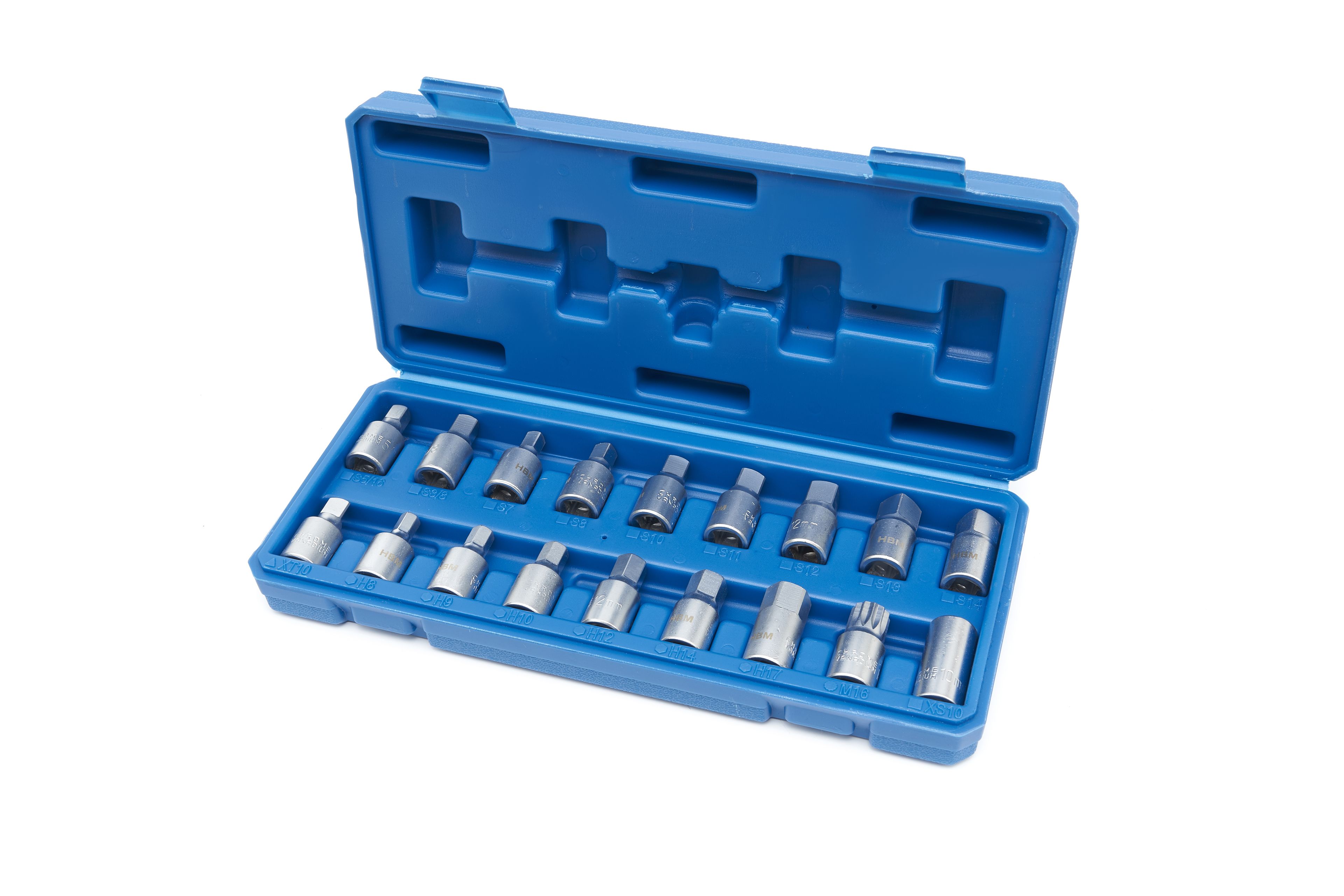 HBM Jeu de douilles de 18 pièces pour carter de vidange