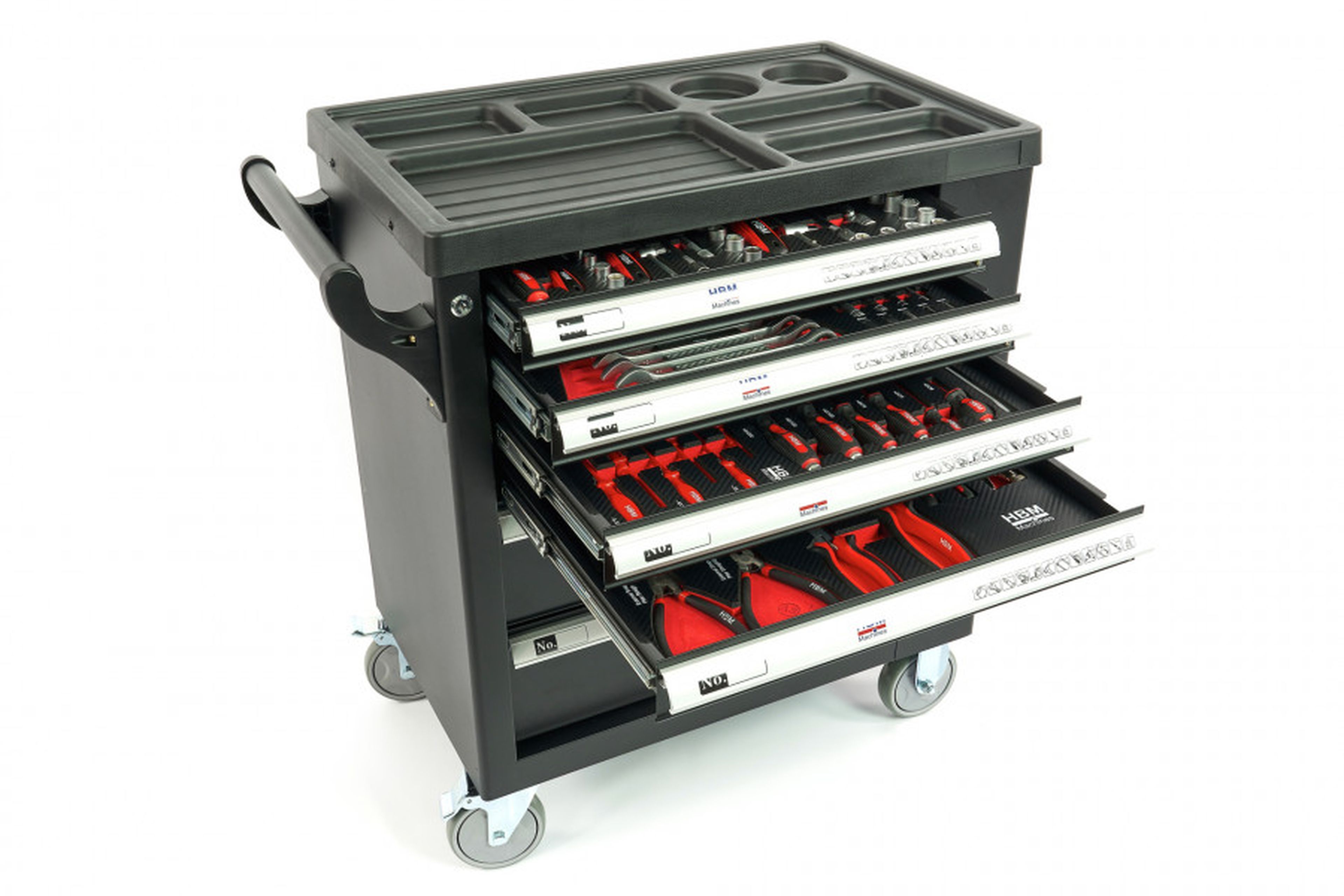 Carro de herramientas lleno HBM Premium con puerta - 154 piezas Image 10