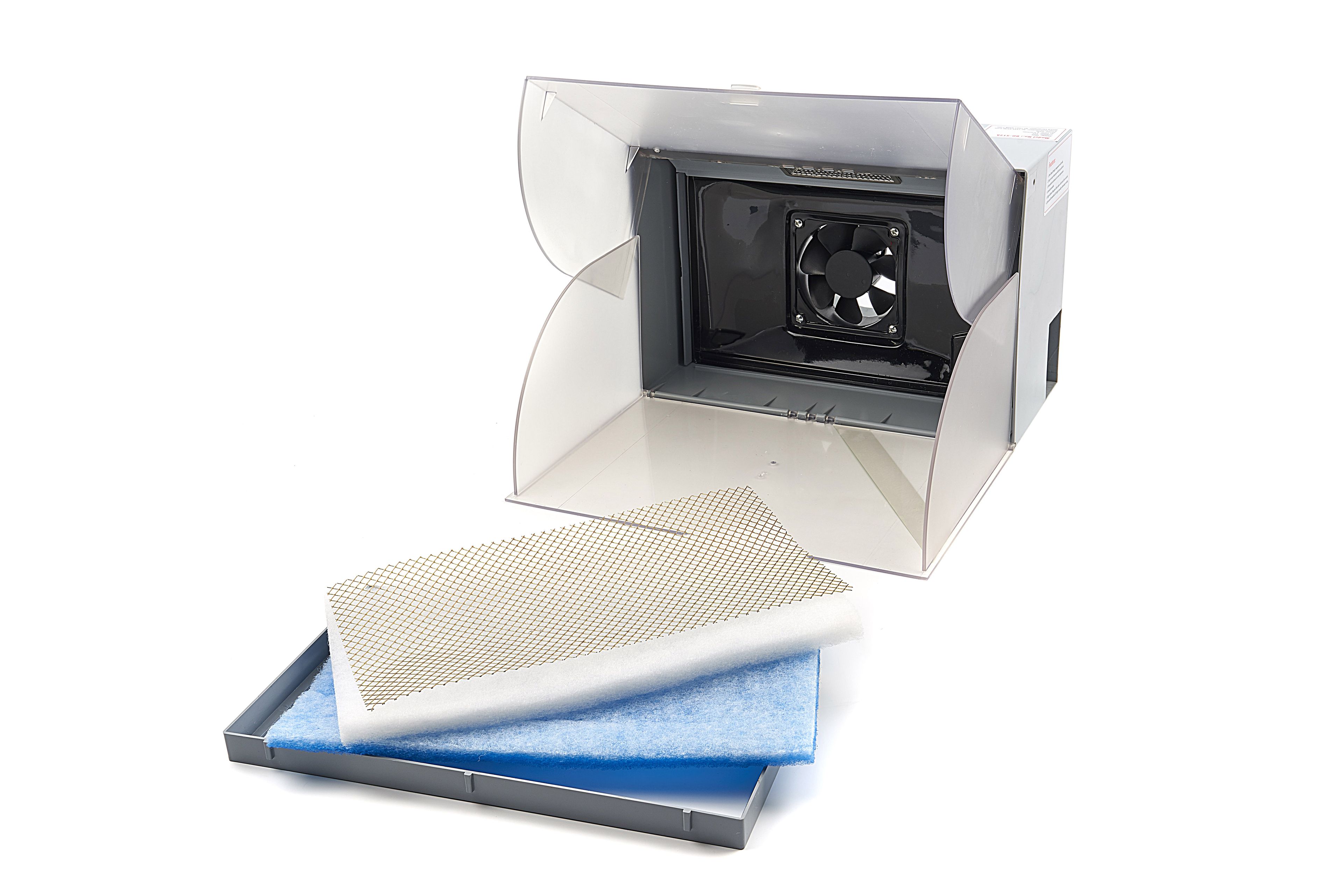 HBM Cabina di verniciatura per aerografo con illuminazione, estrazione, piattaforma girevole Image 3