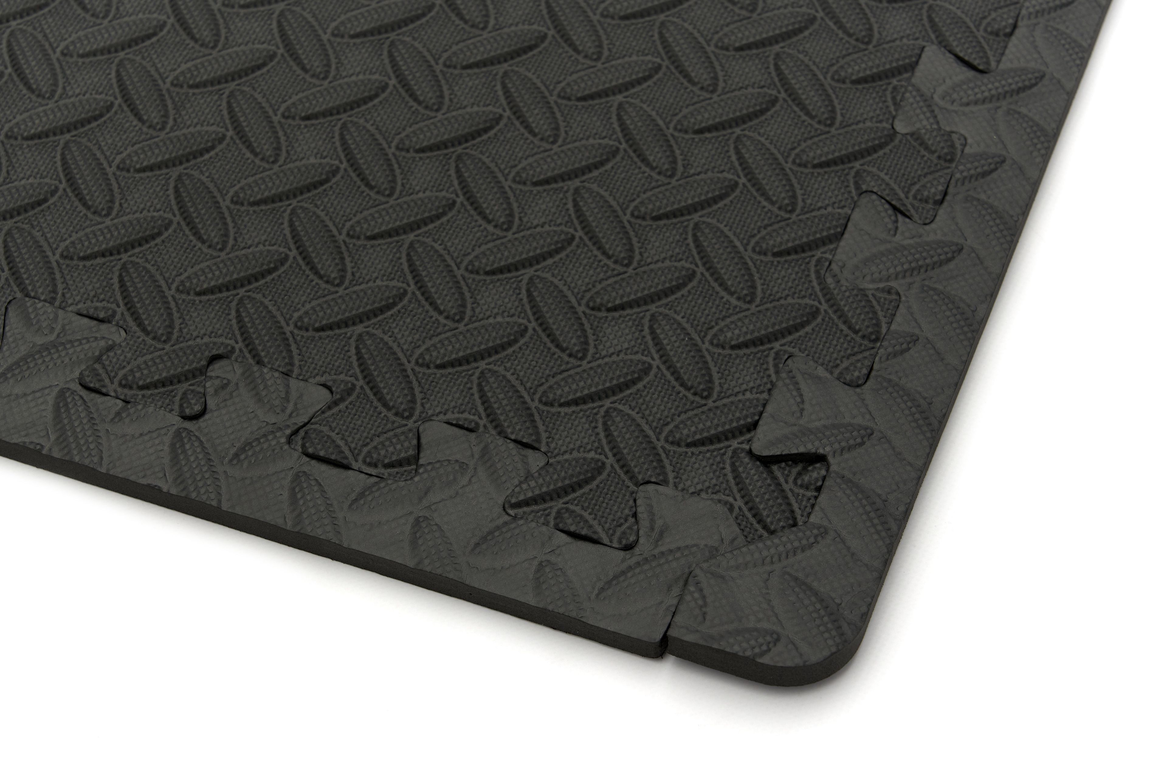 HBM Set di piastrelle per pavimenti EVA per la protezione del pavimento 4 pezzi, nero Image 2